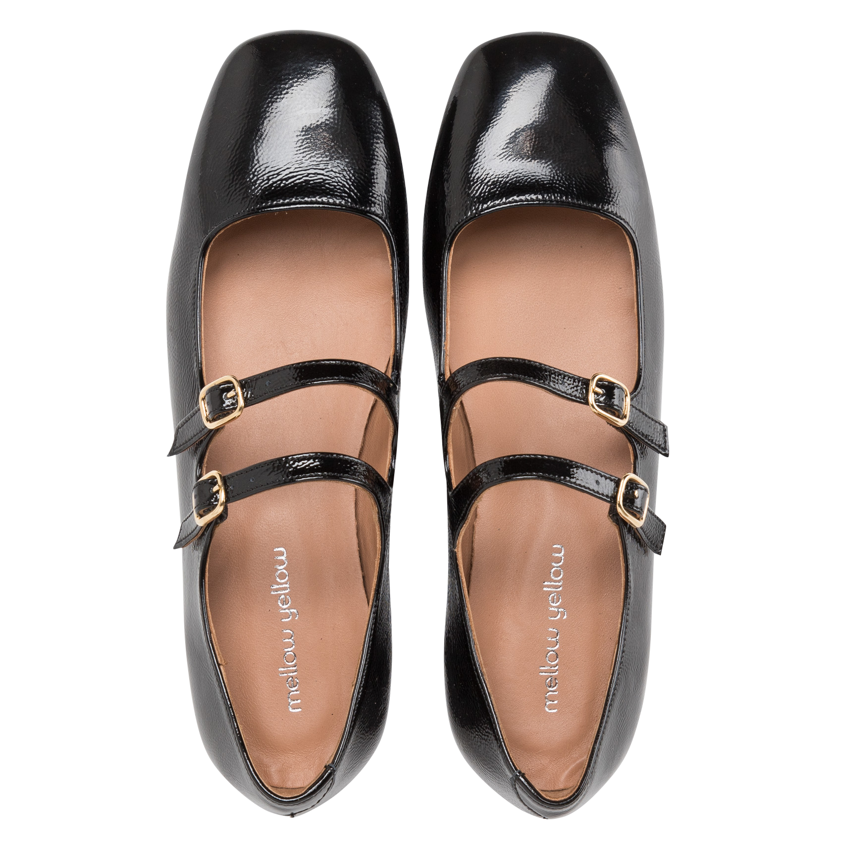 Leather Mary Janes MELLOW YELLOW Black