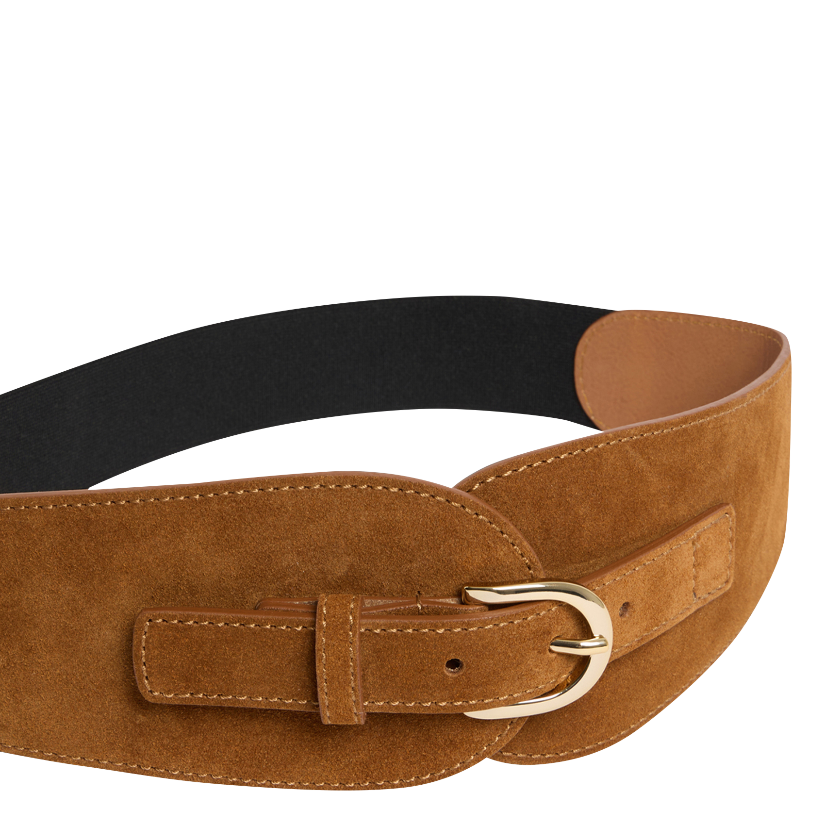 Ceinture large en cuir velours GERARD DAREL Marron