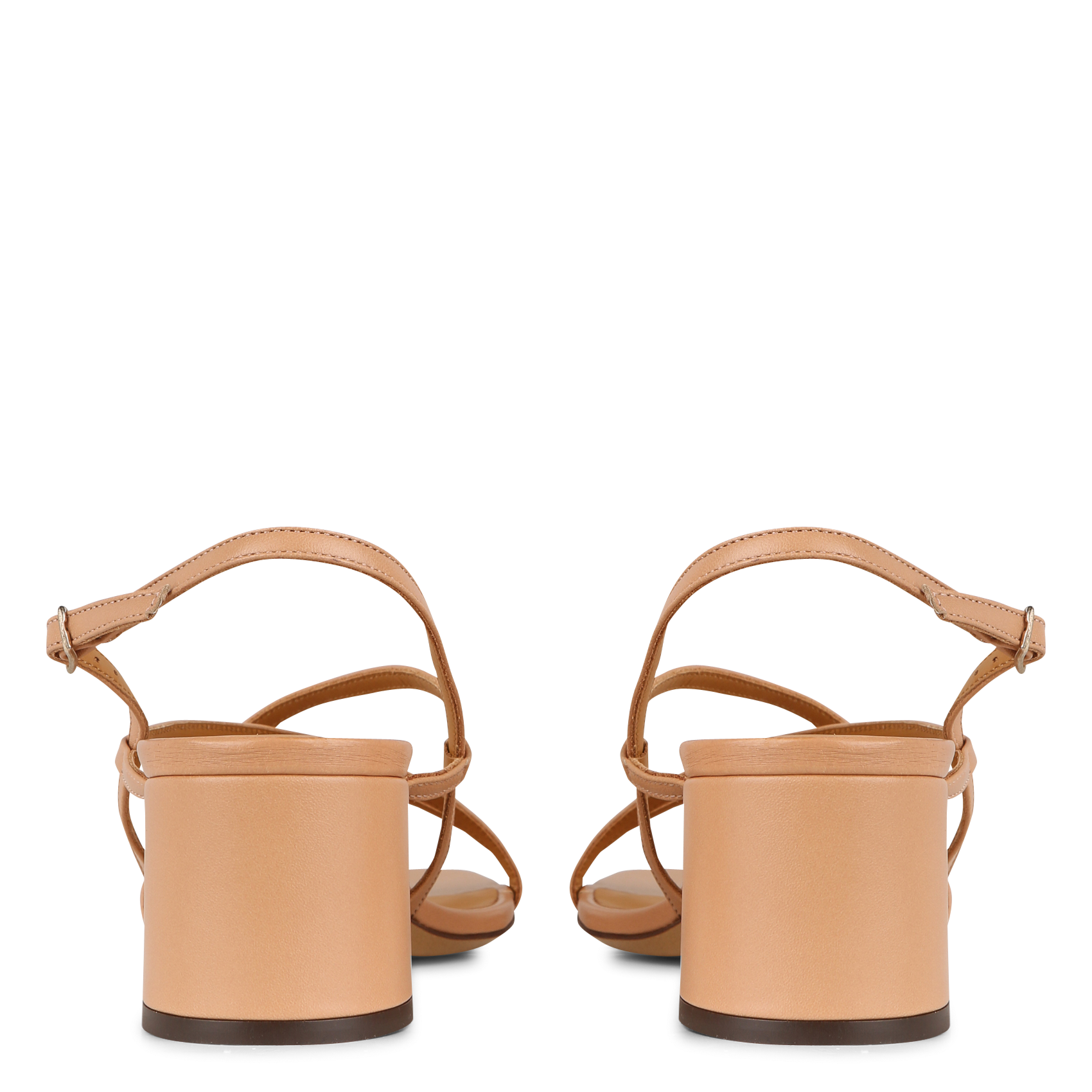 Leren sandaaltje met hak RIVECOUR Bruin