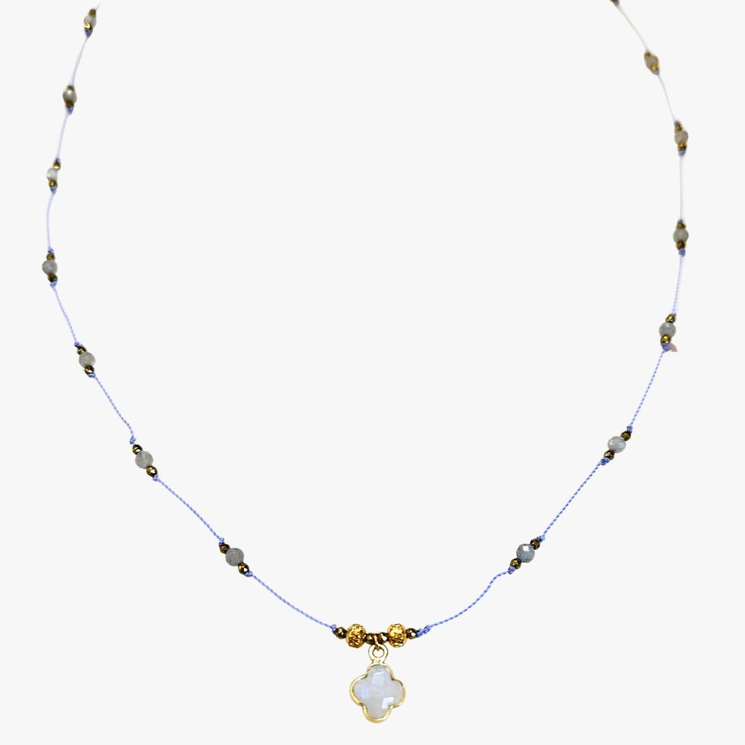 Moonstone nylon cord necklace GINANDGER Multicolored
