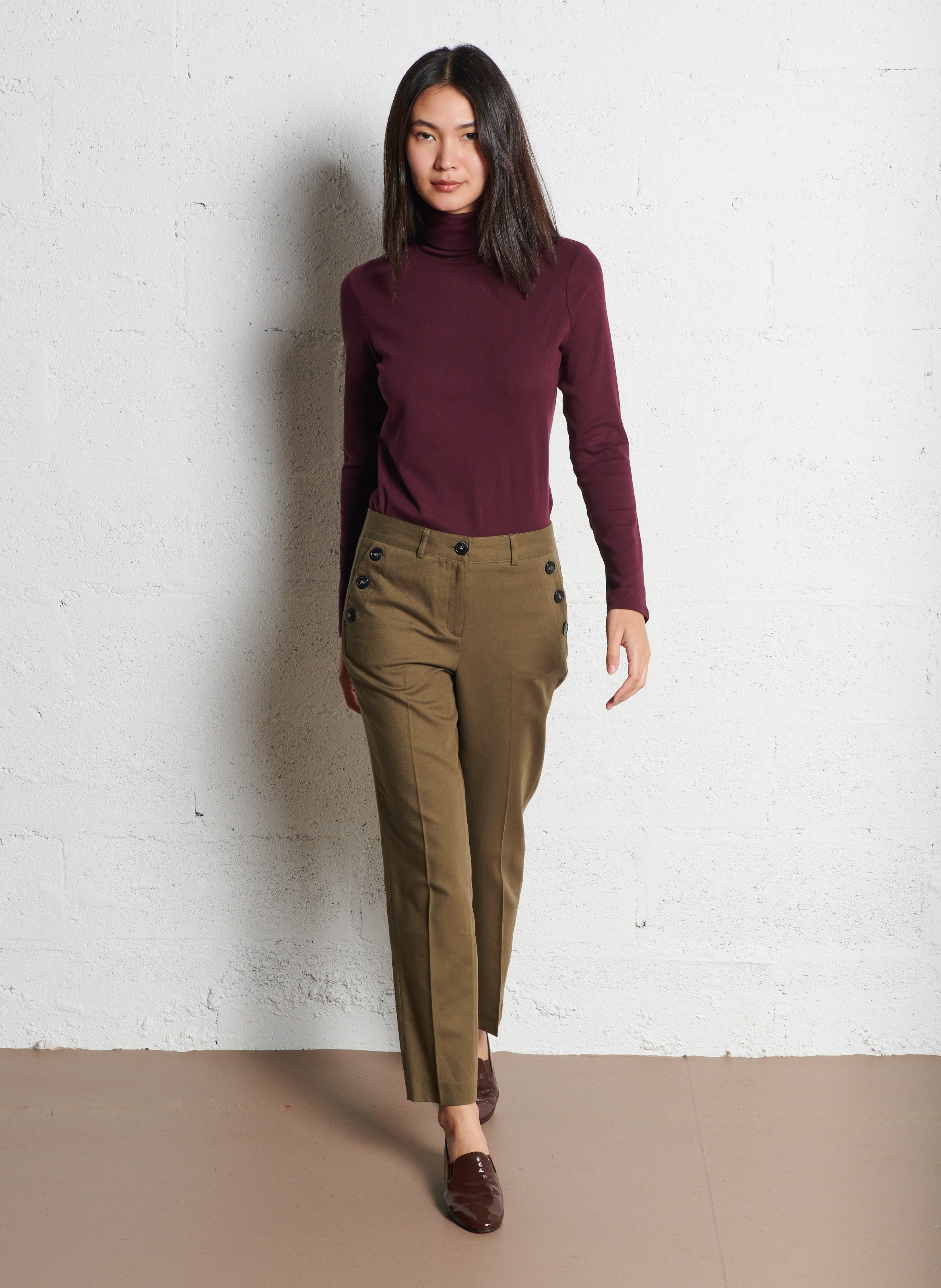 Tee-shirt droit col roulé MAISON 123 Violet