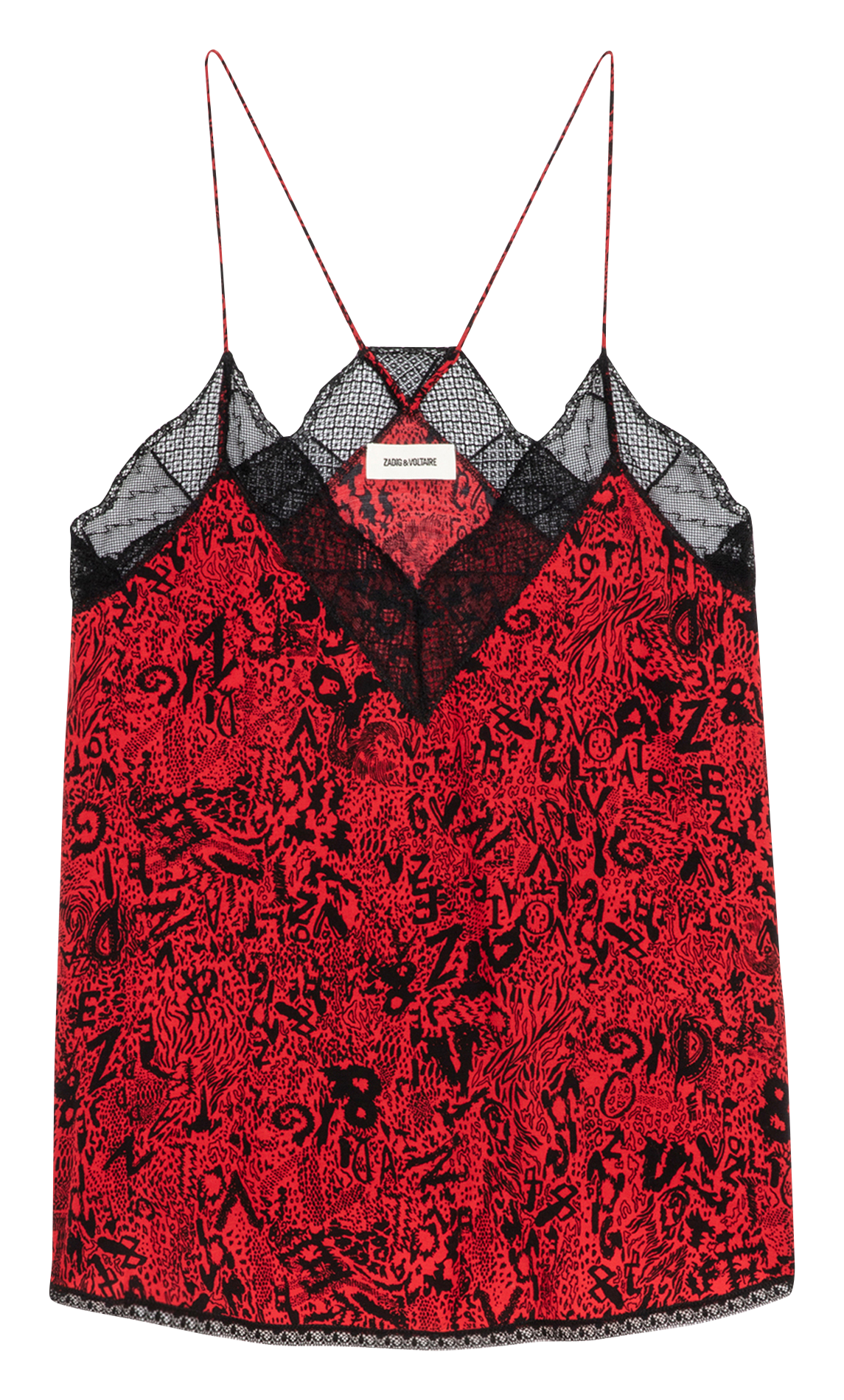 Caraco imprimé à dentelle  ZADIG&VOLTAIRE Rouge