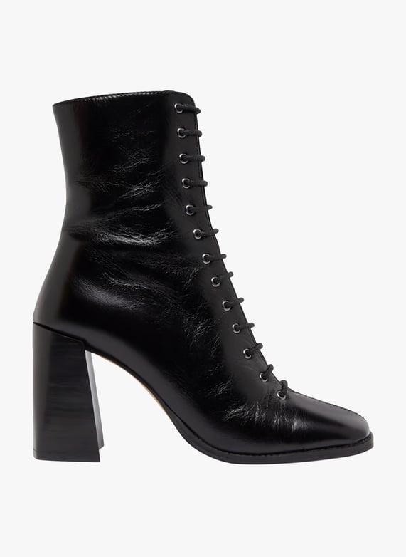 Bottines lacets a talon Noir