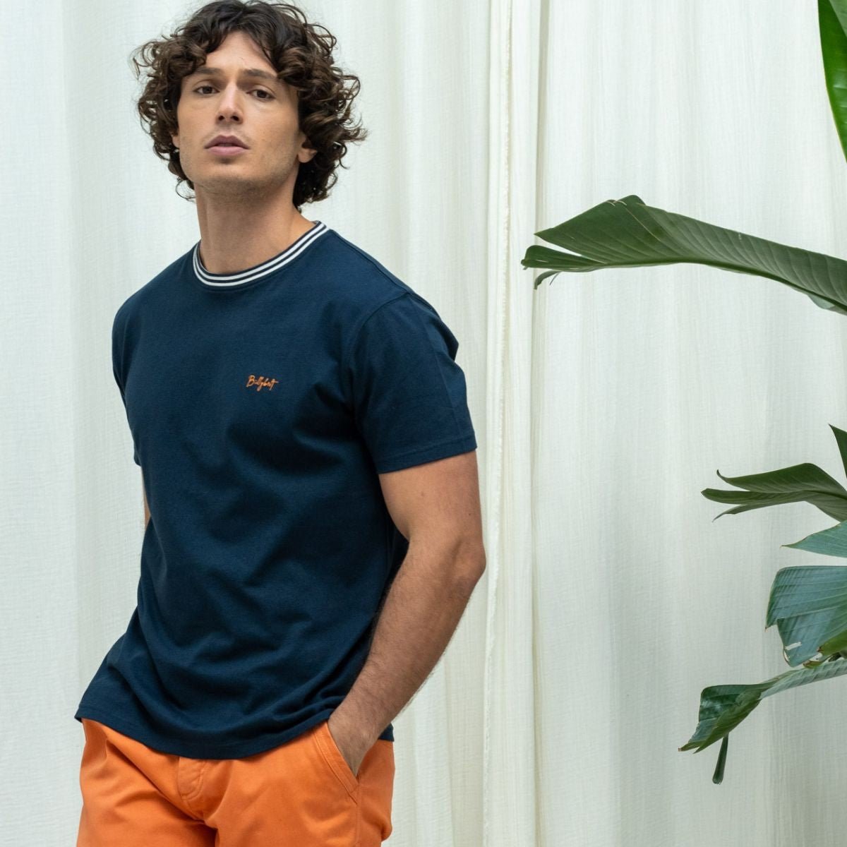 Organic cotton vintage T-shirt BILLYBELT Blue