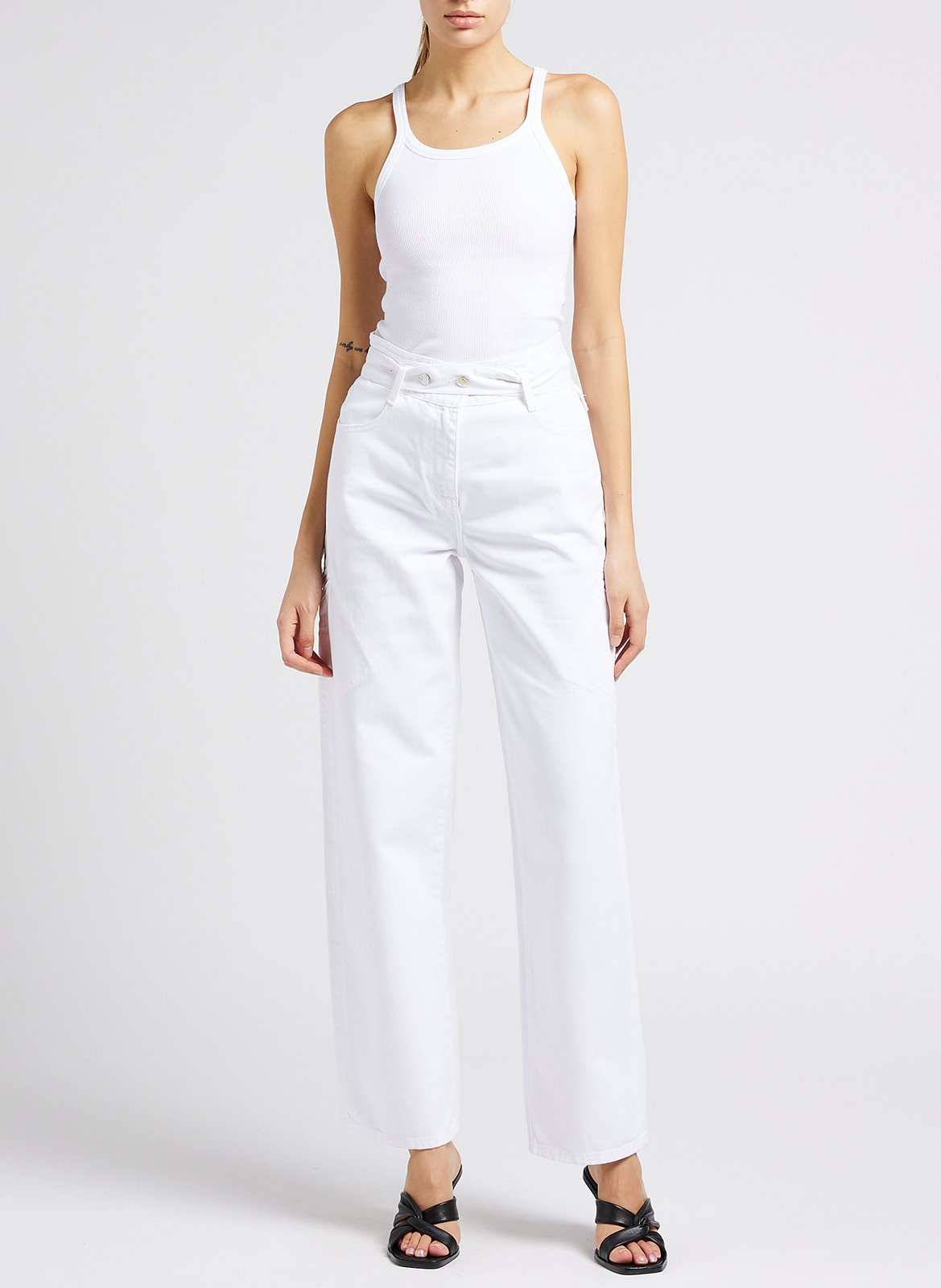 High-rise flared cotton jeans IRO White