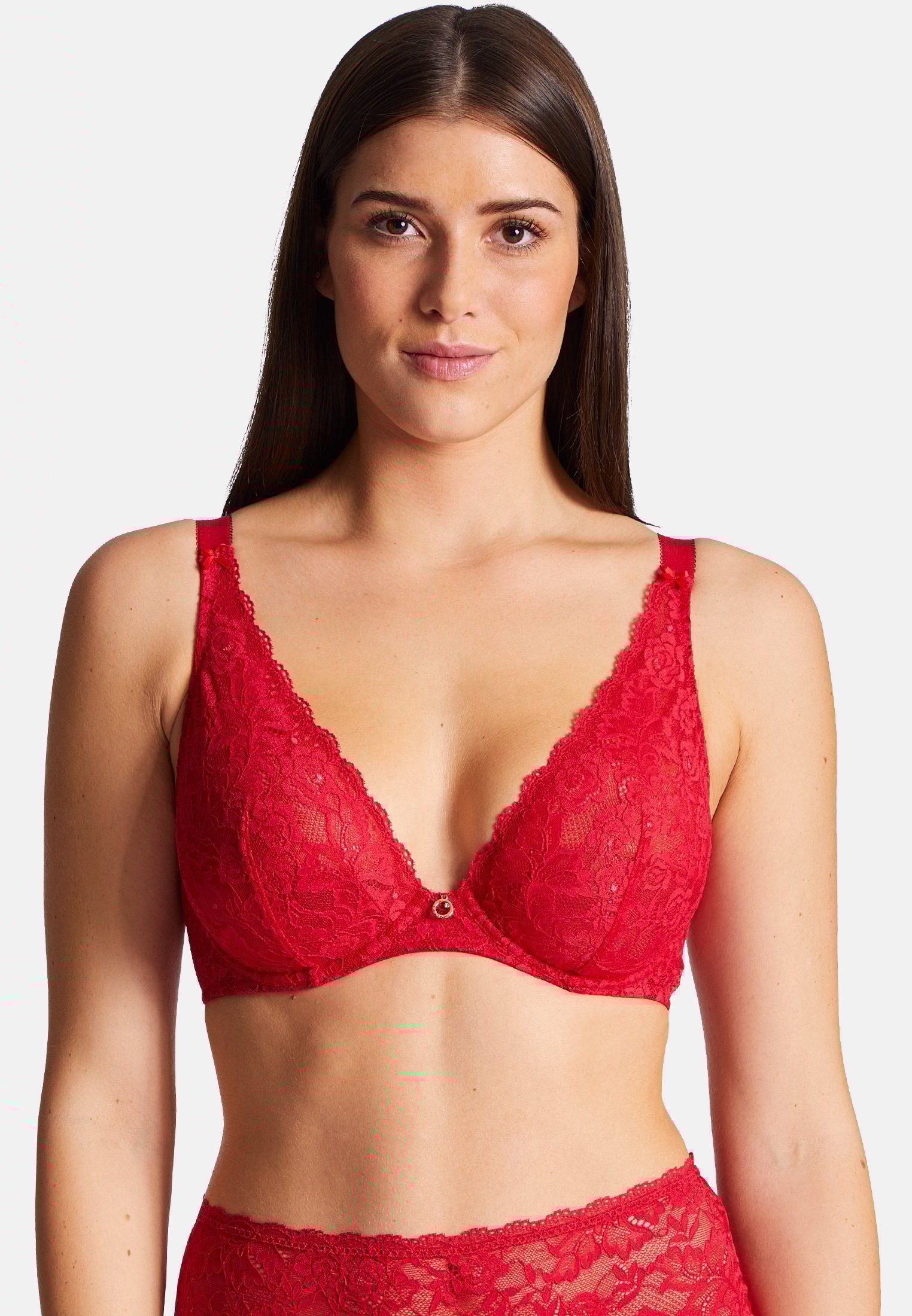 A la Folie kohl black underwired triangle bra AUBADE Red
