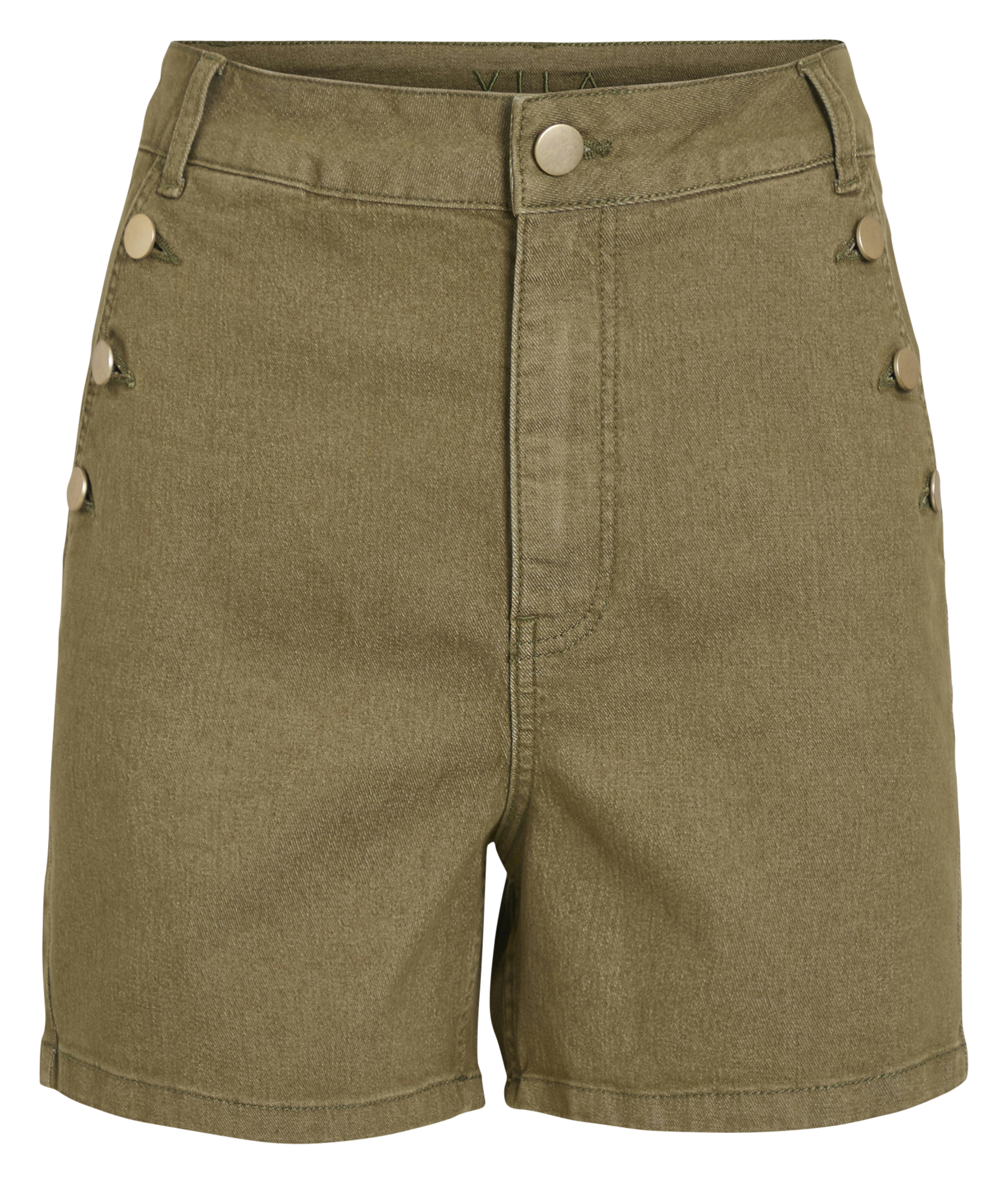 Straight cotton-blend shorts VILA Green