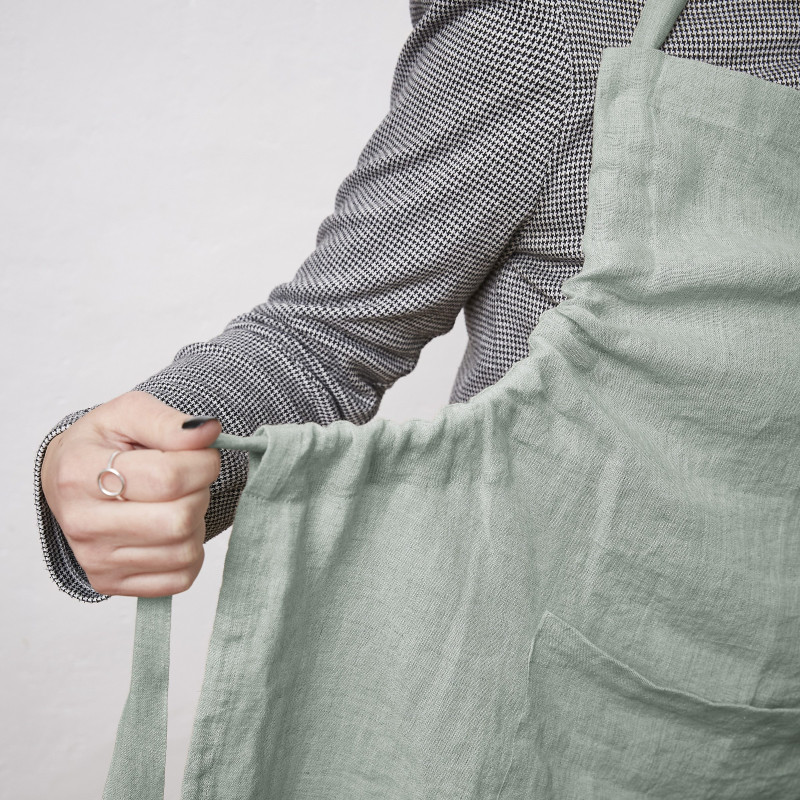 Chef apron in cotton gauze L'EFFET PAPILLON Blue