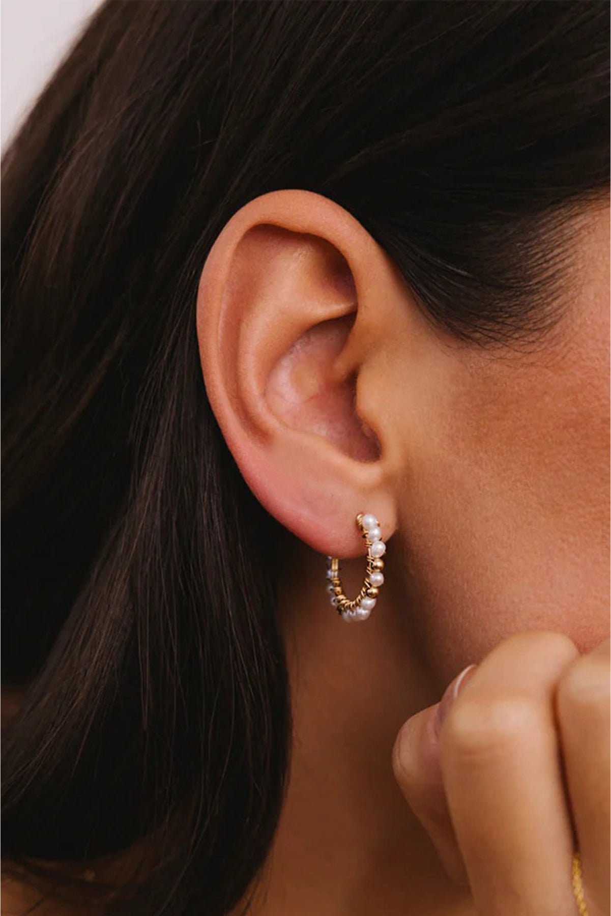 Frida pearl hoop earrings YAY Golden