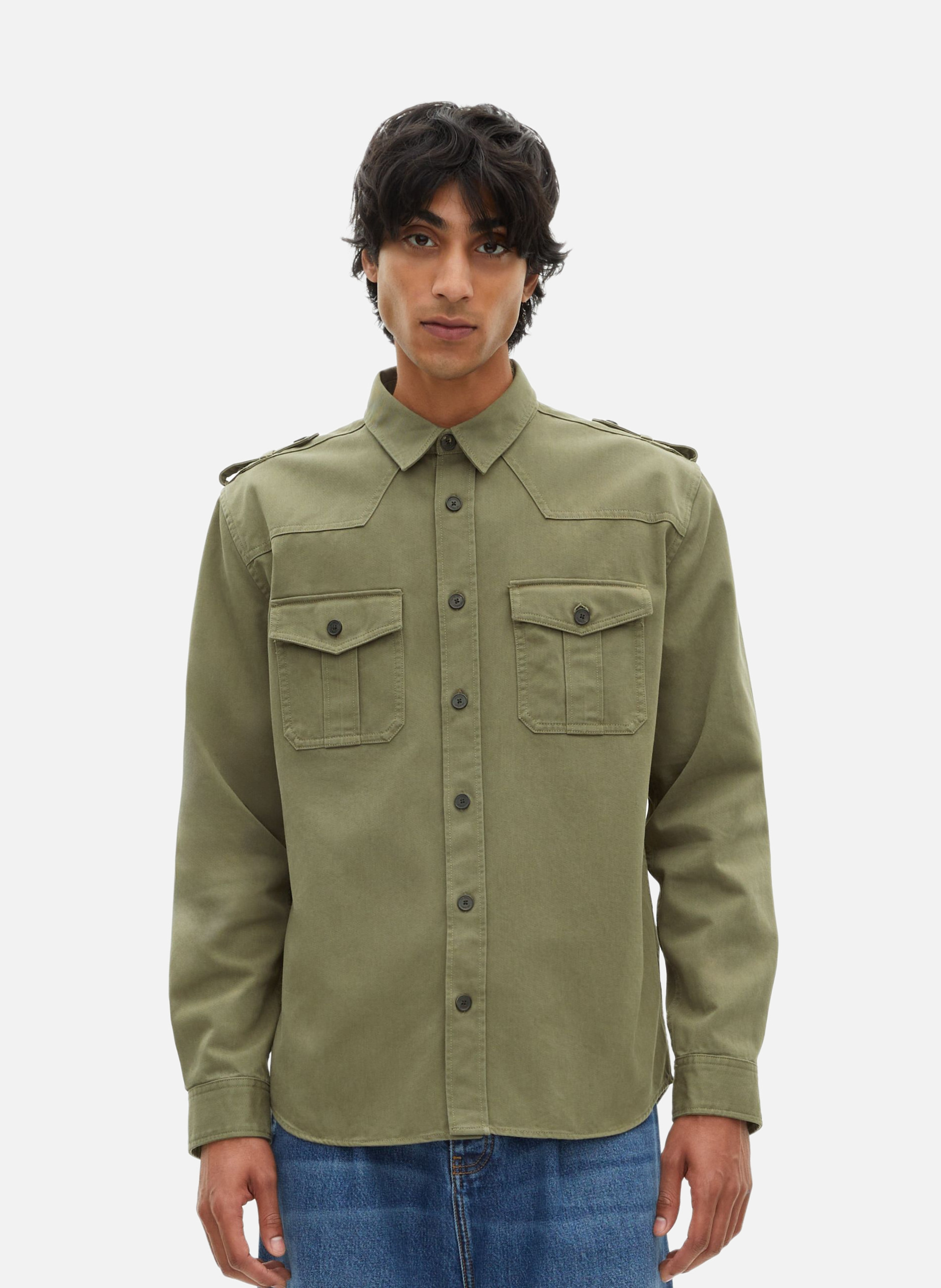 Officer style overshirt THE KOOPLES Green