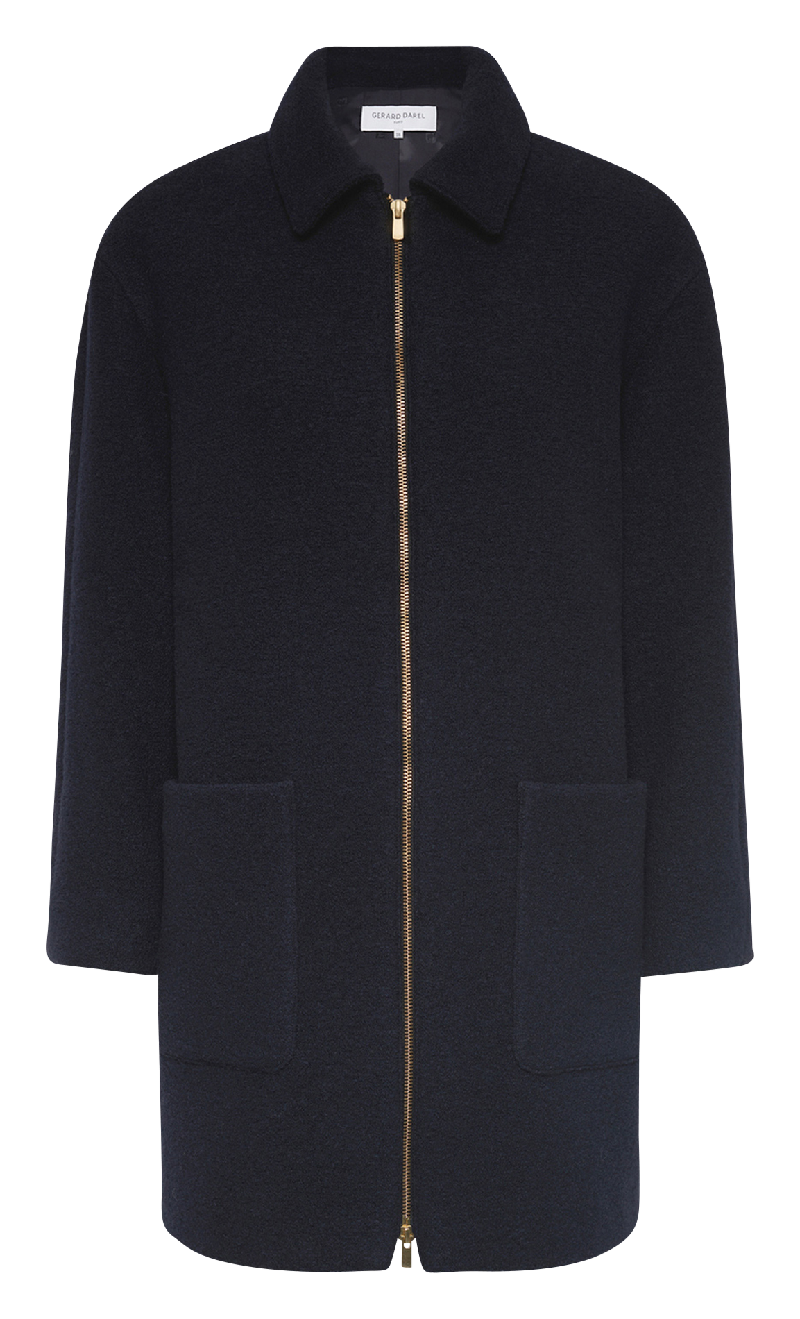 Manteau droit col classique en laine GERARD DAREL Bleu