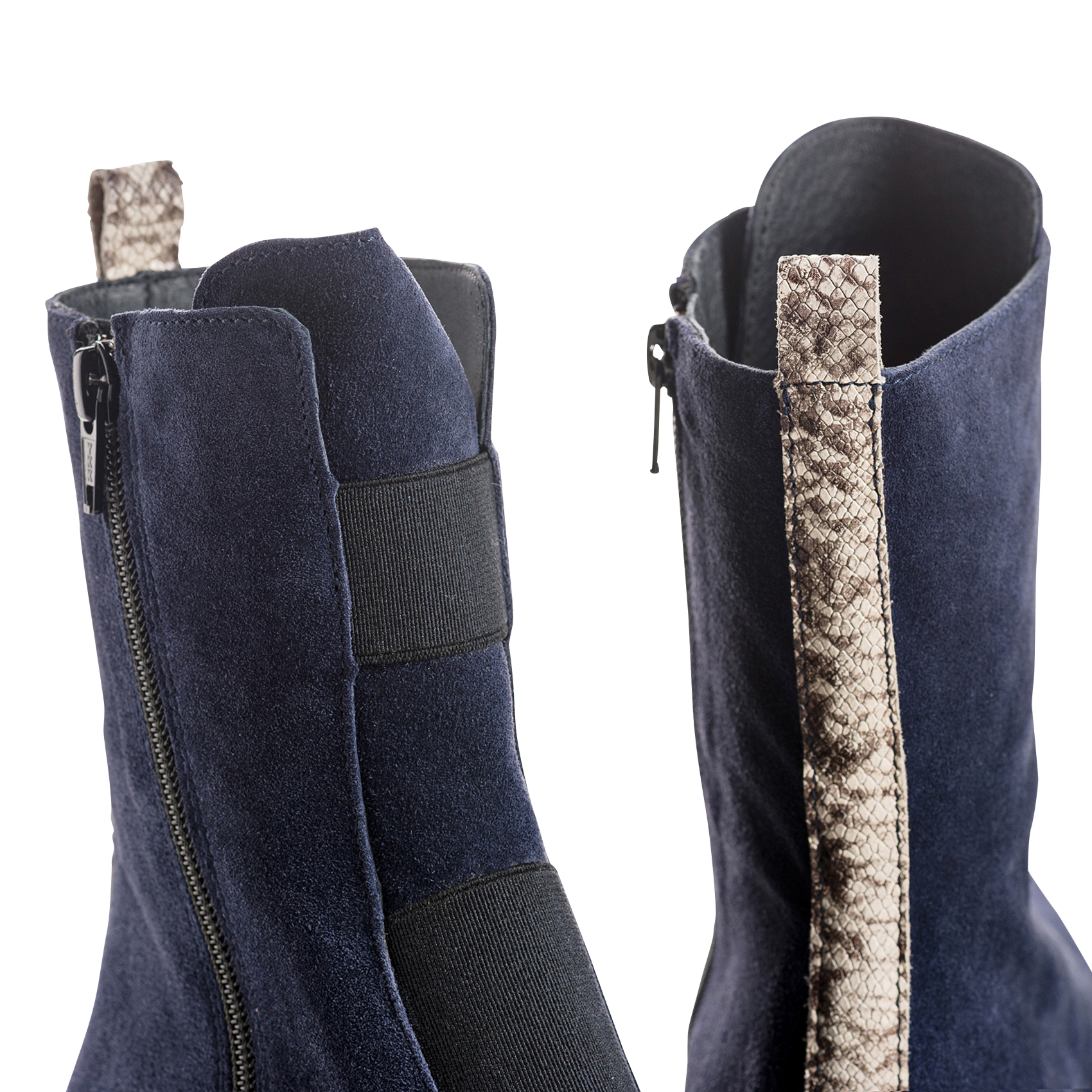 Enkellaarzen van veloursleer REQINS Blauw