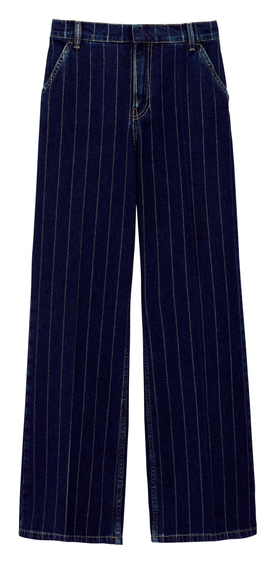 Jean large en coton rayé BA&SH Bleu