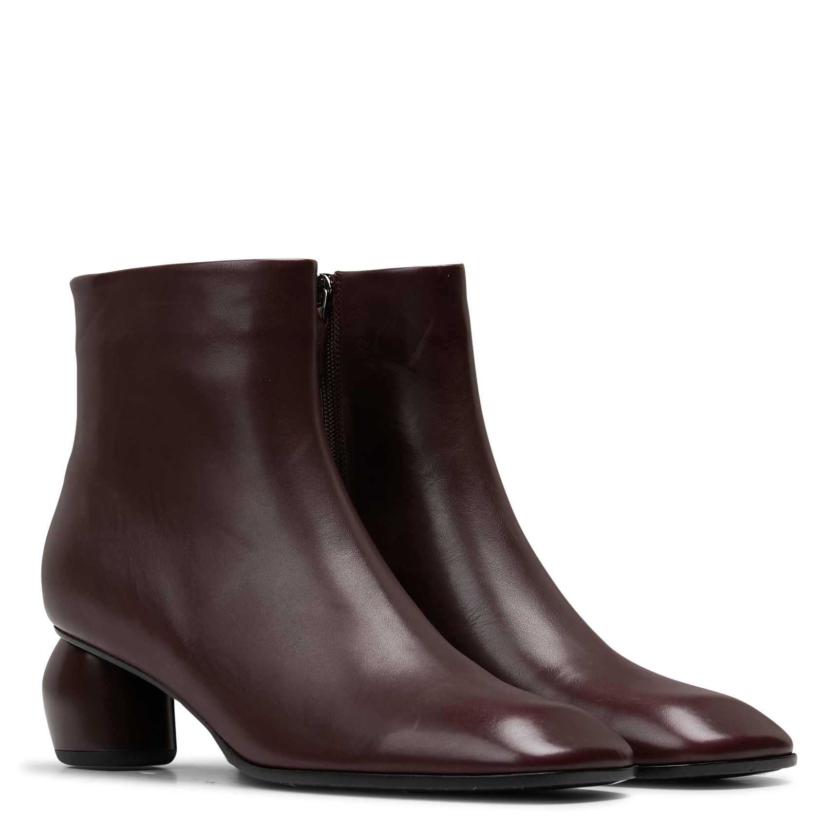 Bottines à talons trotteurs en cuir MI/MAI Rouge