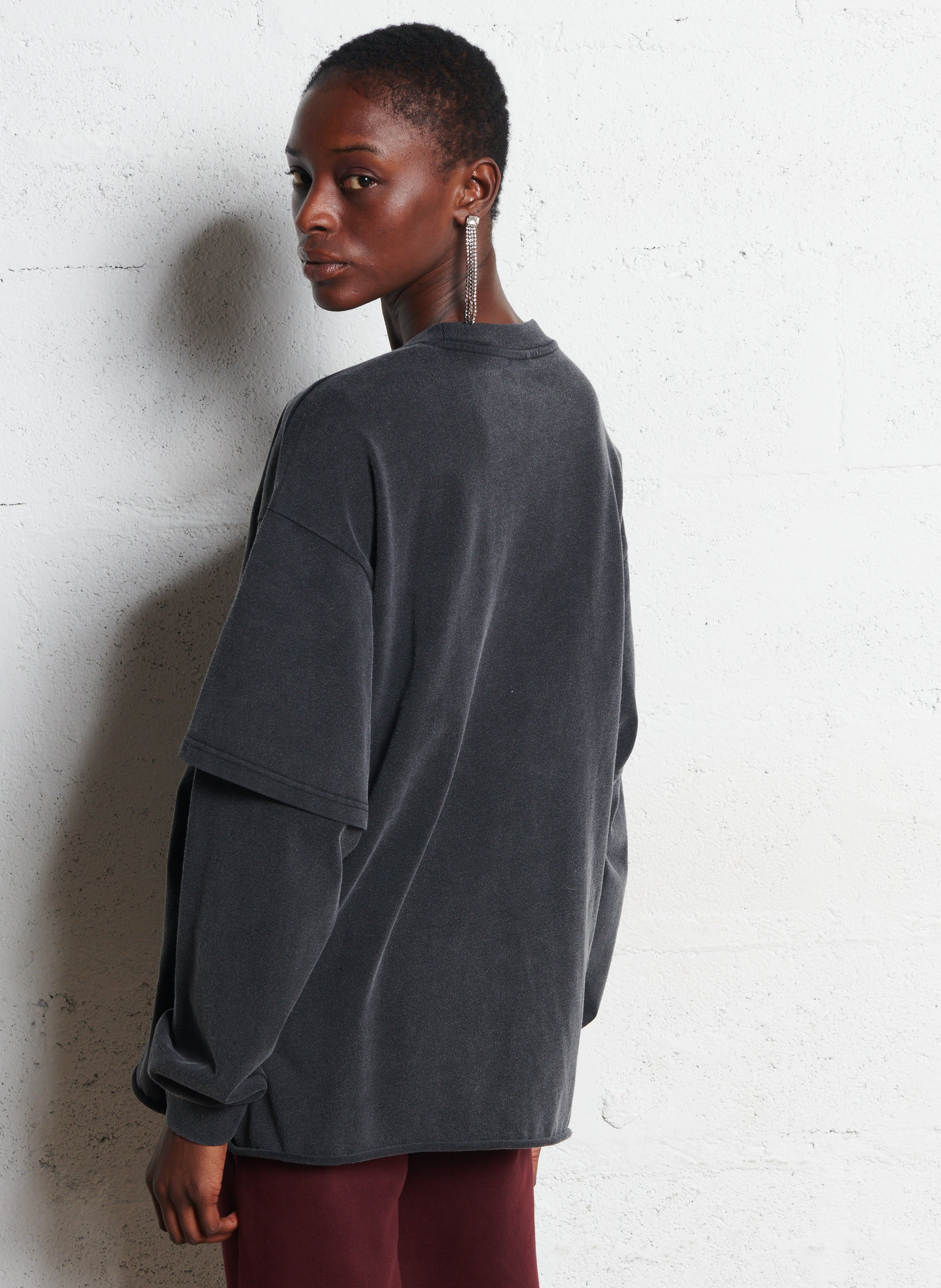 Sweat col rond en coton NEWTONE Gris