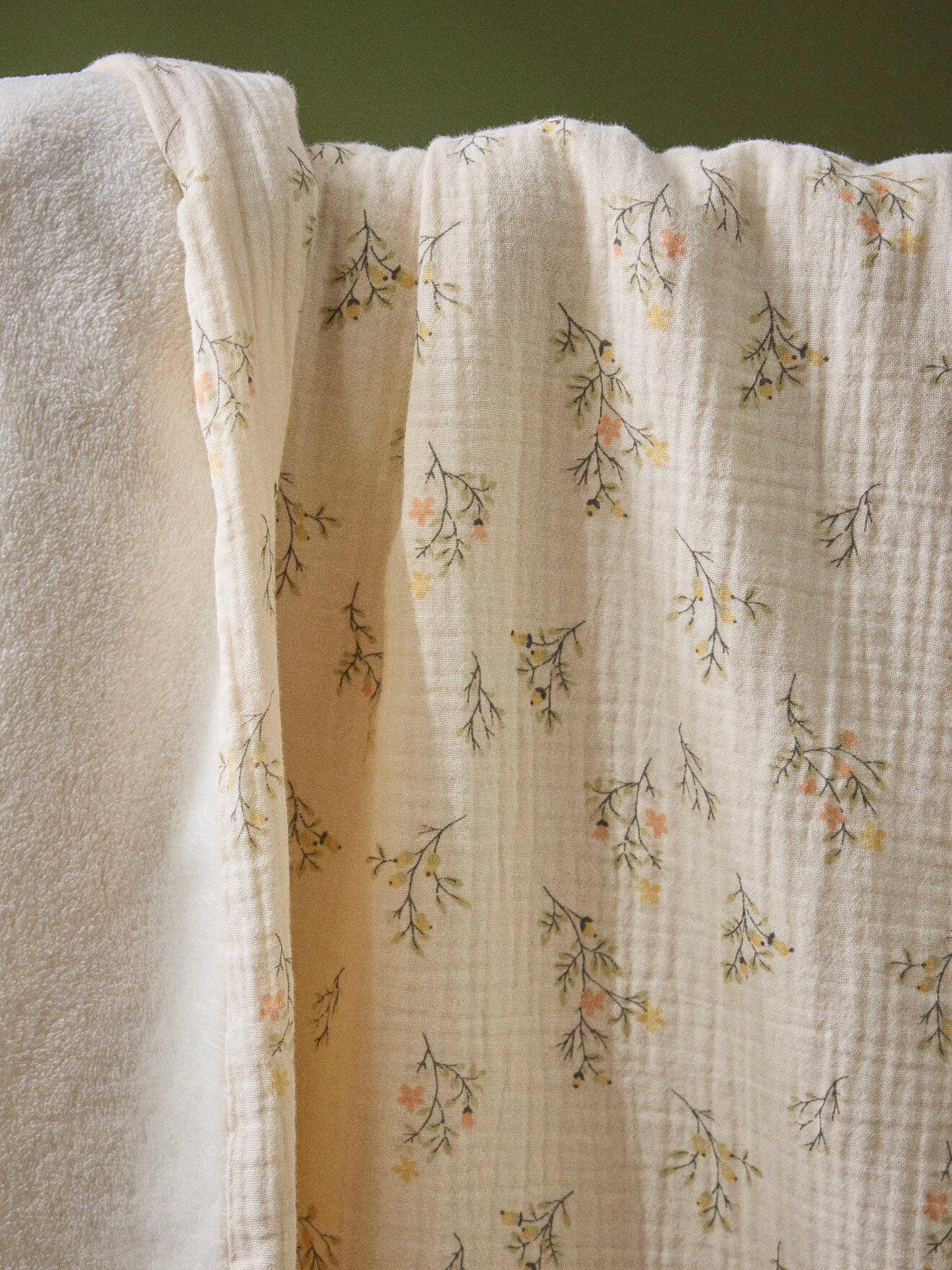 Cotton and micro-fleece plaid CYRILLUS Beige