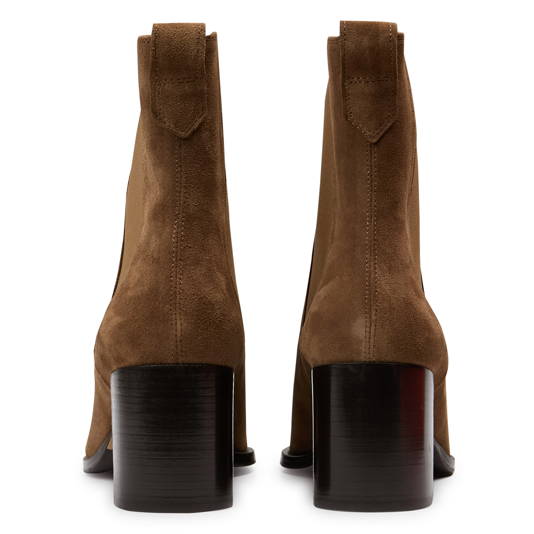 Bottines à talons en cuir velours RIVECOUR Marron