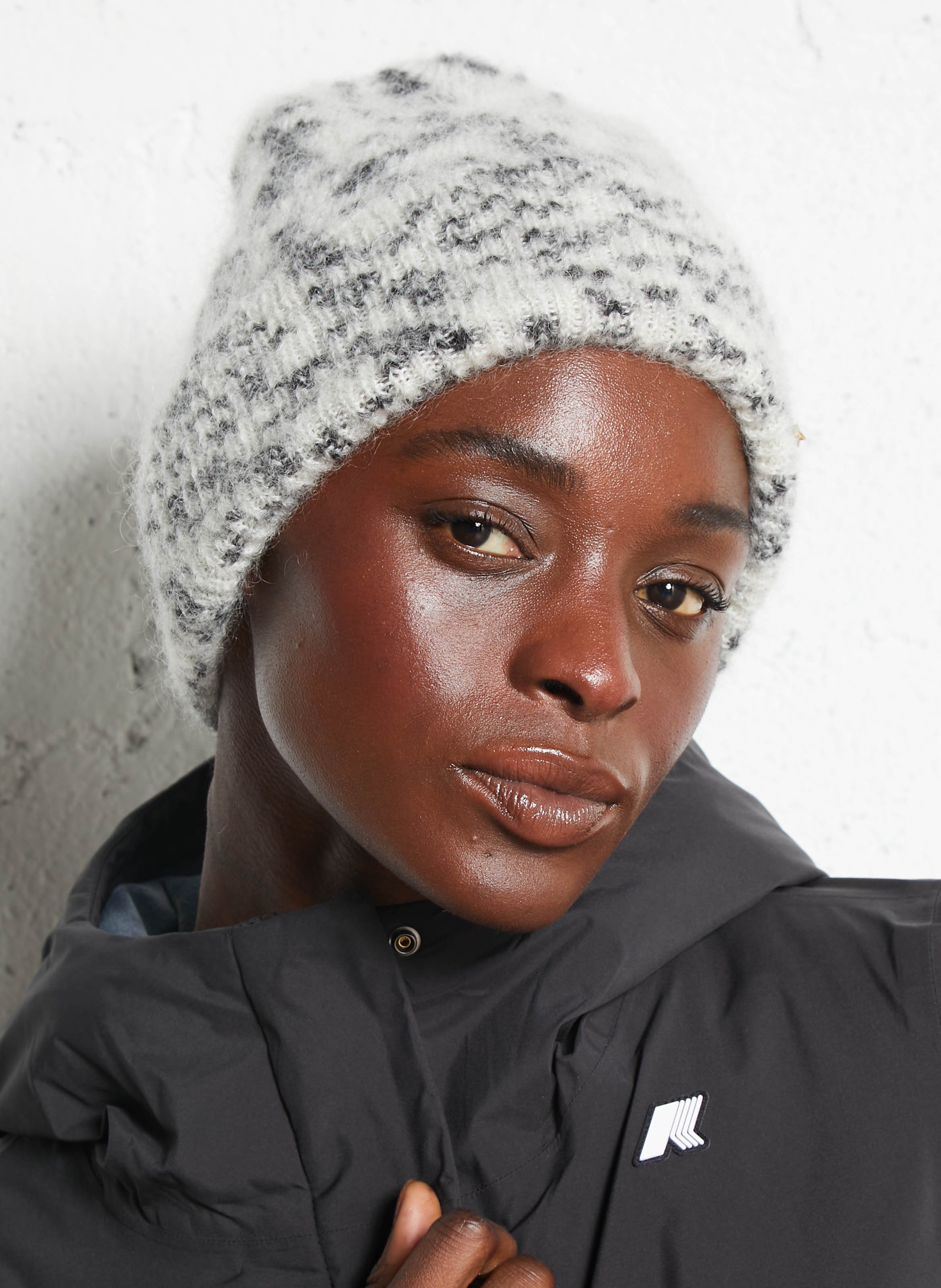 Bonnet imprimé en laine mélangée DES PETITS HAUTS Blanc