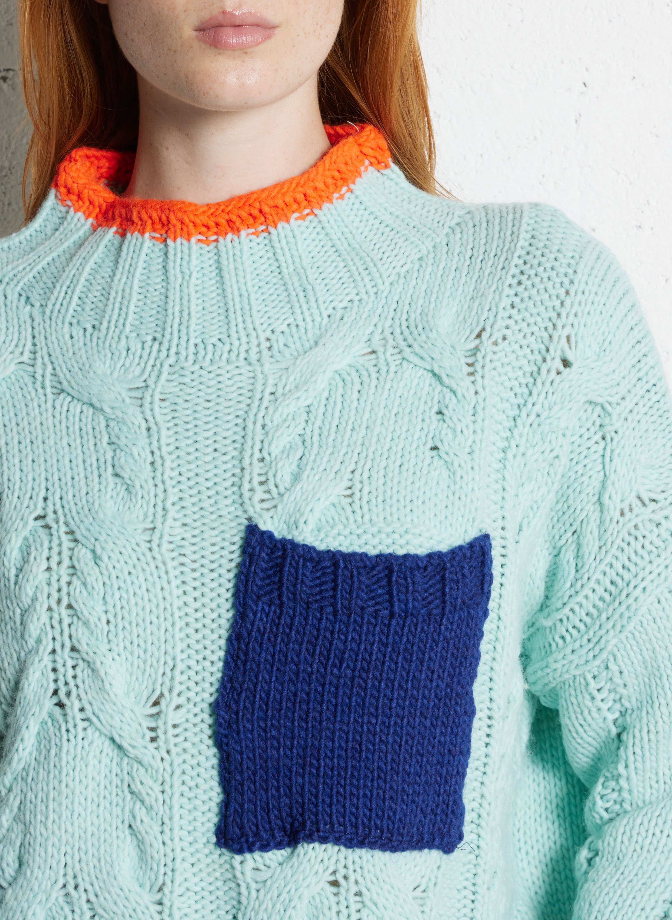 Pull oversize col montant  DR BLOOM Bleu