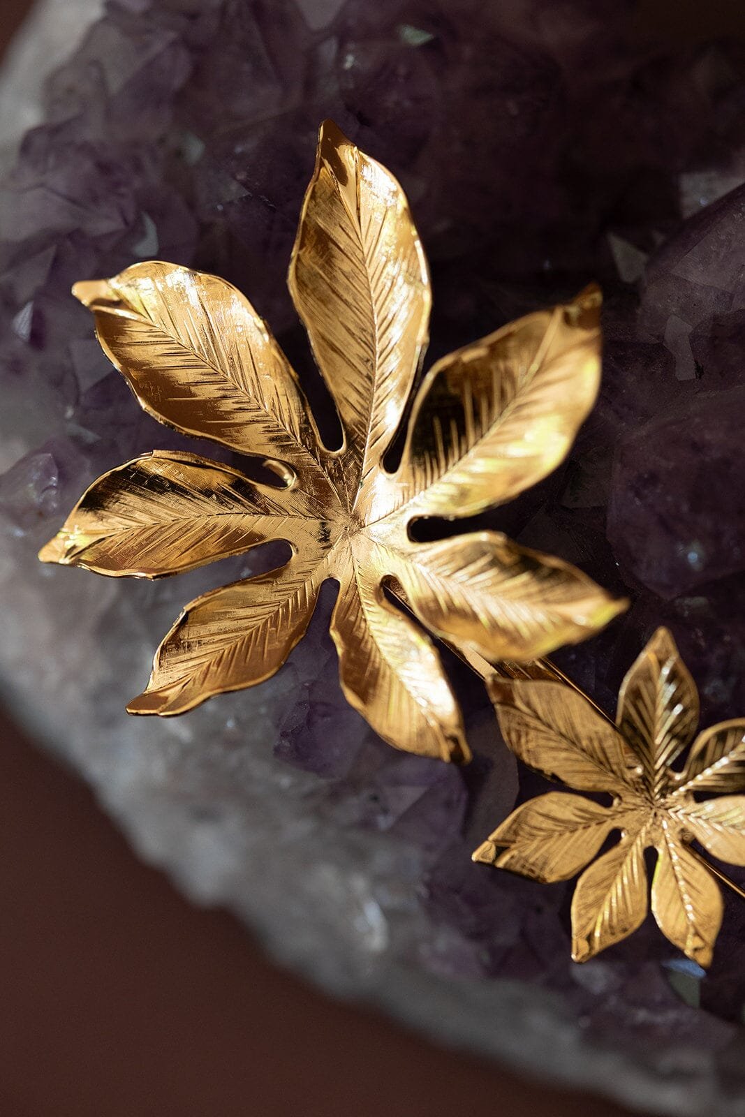 Maxi silver-plated flower hair clip MONSIEUR SIMONE Golden