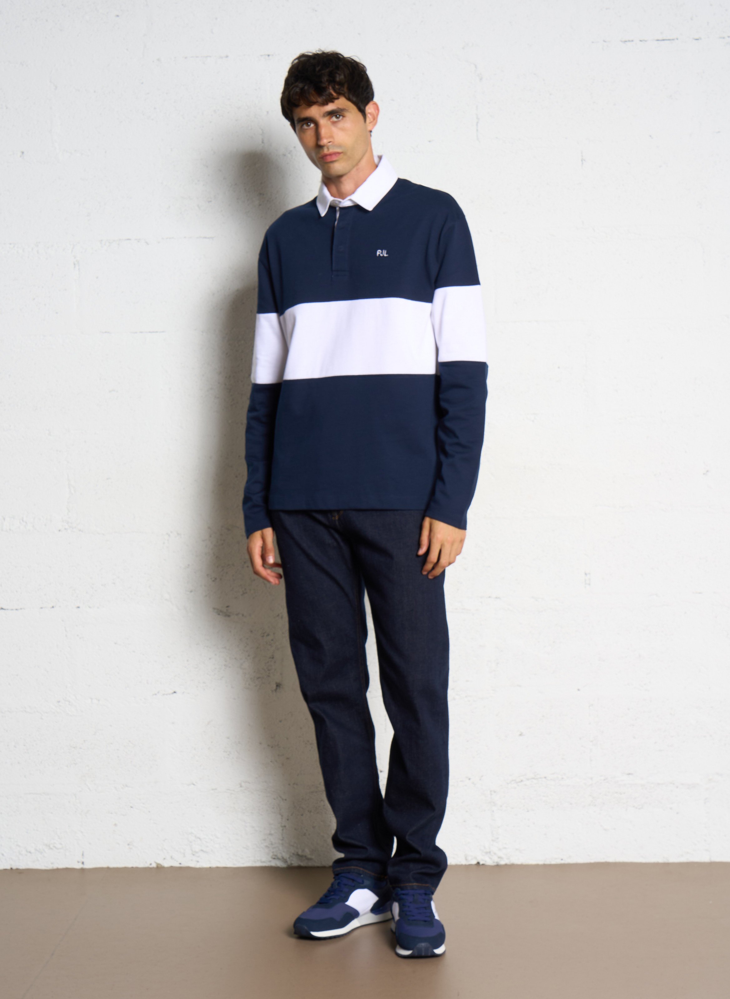 Raw straight leg jeans with stitching PEPE JEANS Blue