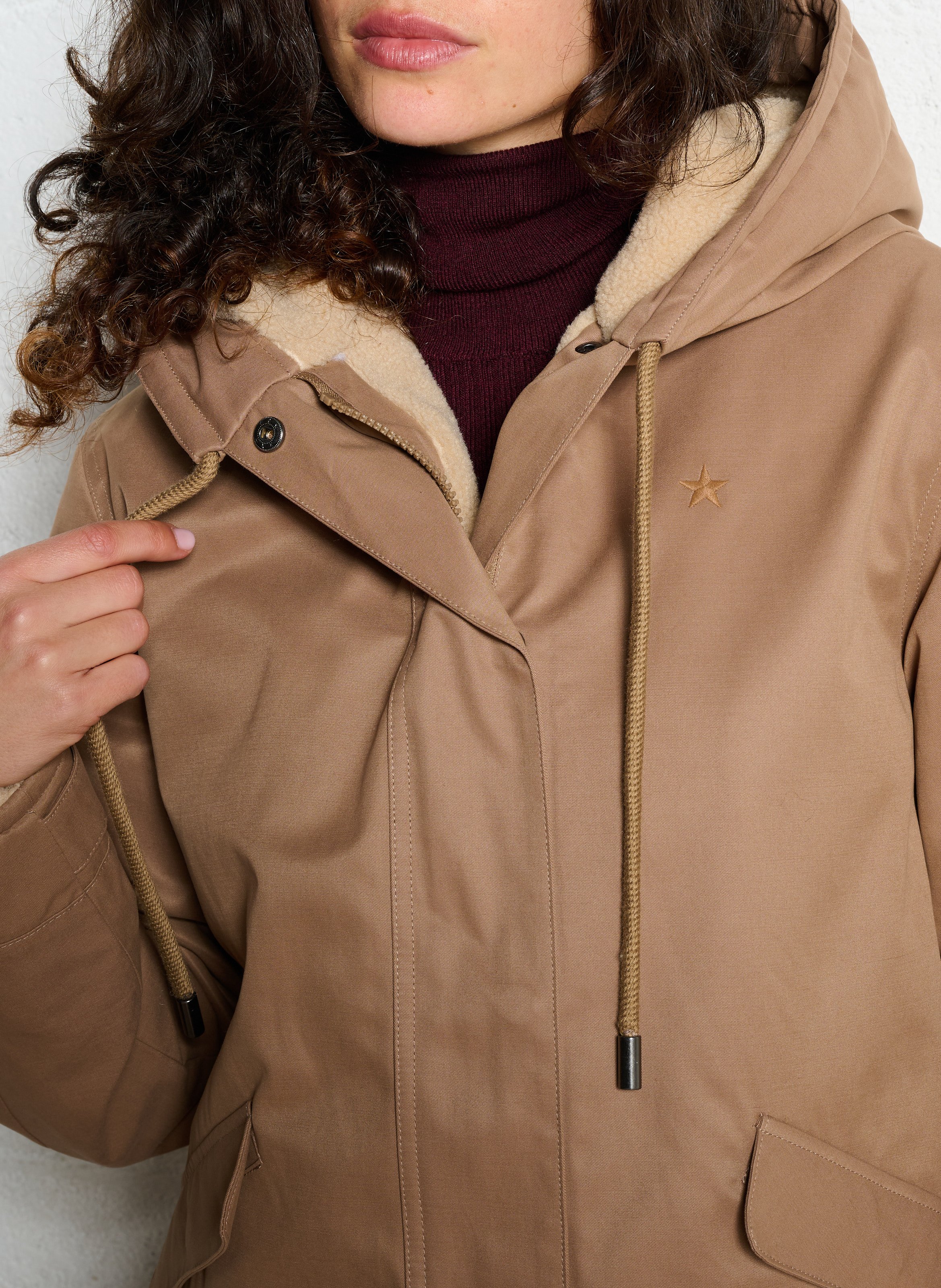 Blouson droit en coton mélangé SUD EXPRESS Beige