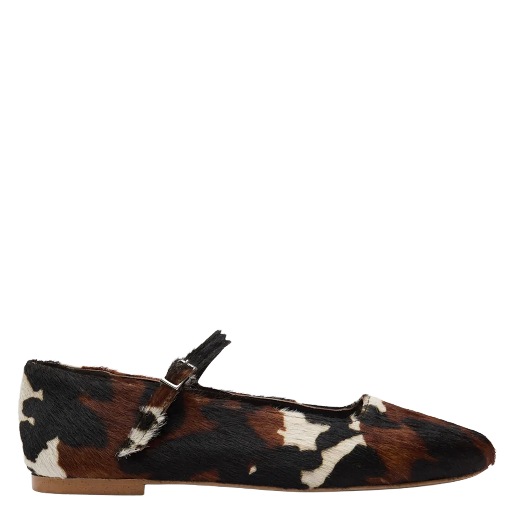 Ballerina's van bedrukt leer AUGUSTA Bruin