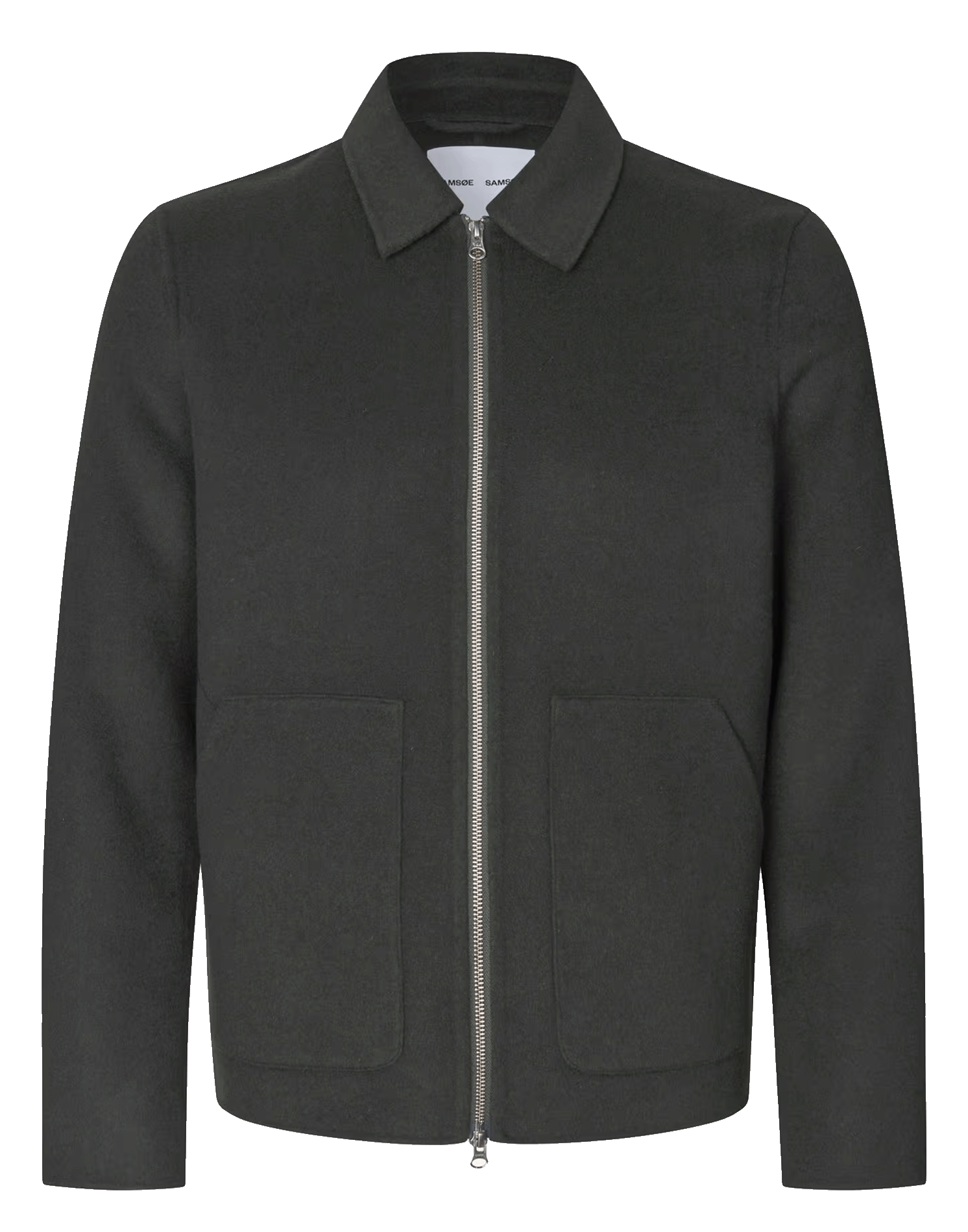 Classic-collar wool-blend jacket SAMSOE SAMSOE Green