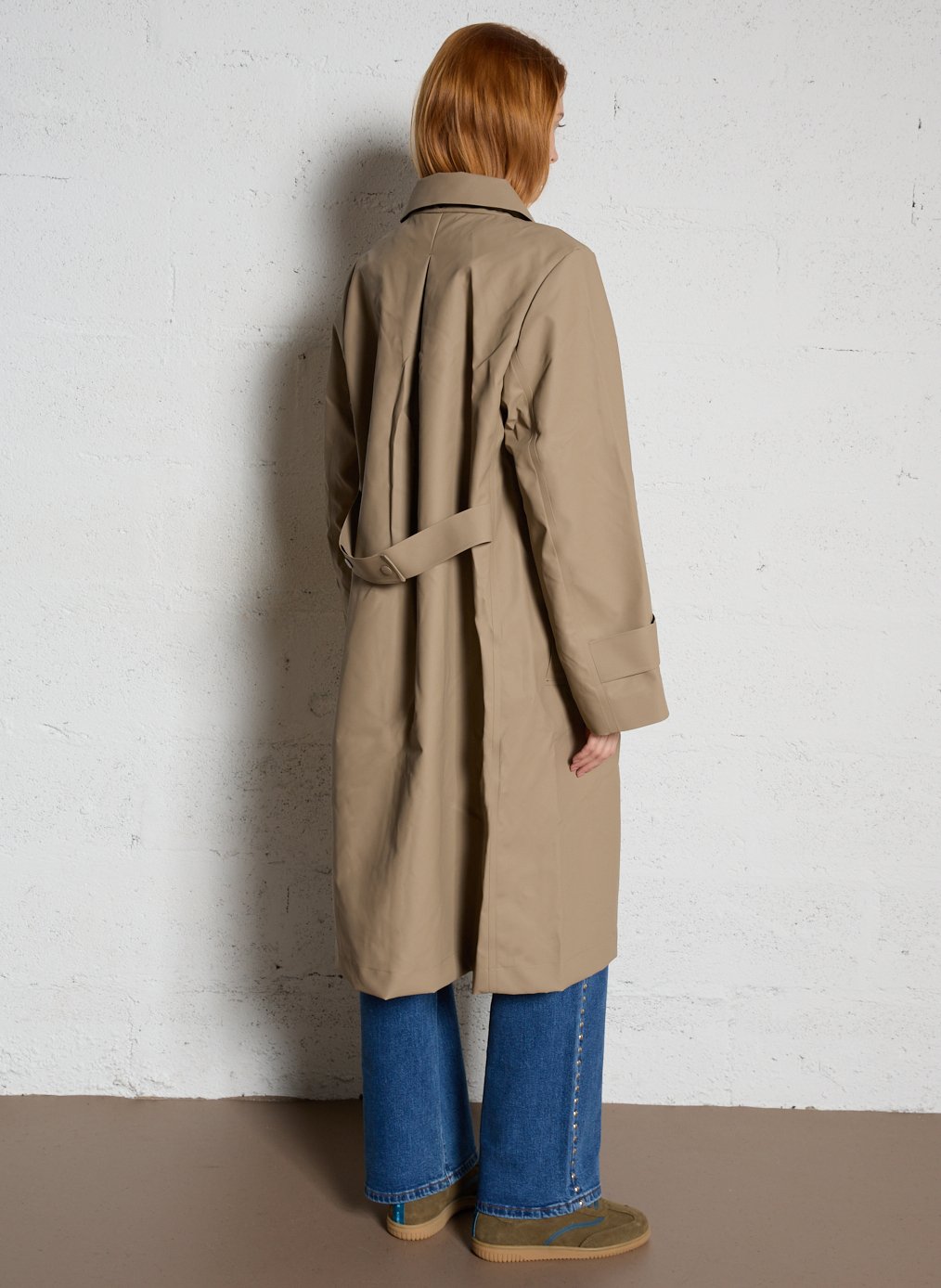 Imperméable à col classique à capuche RAINS Beige