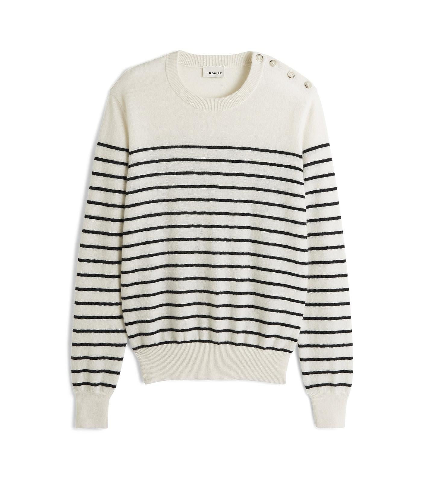 Men's cashmere sailor sweater RODIER White