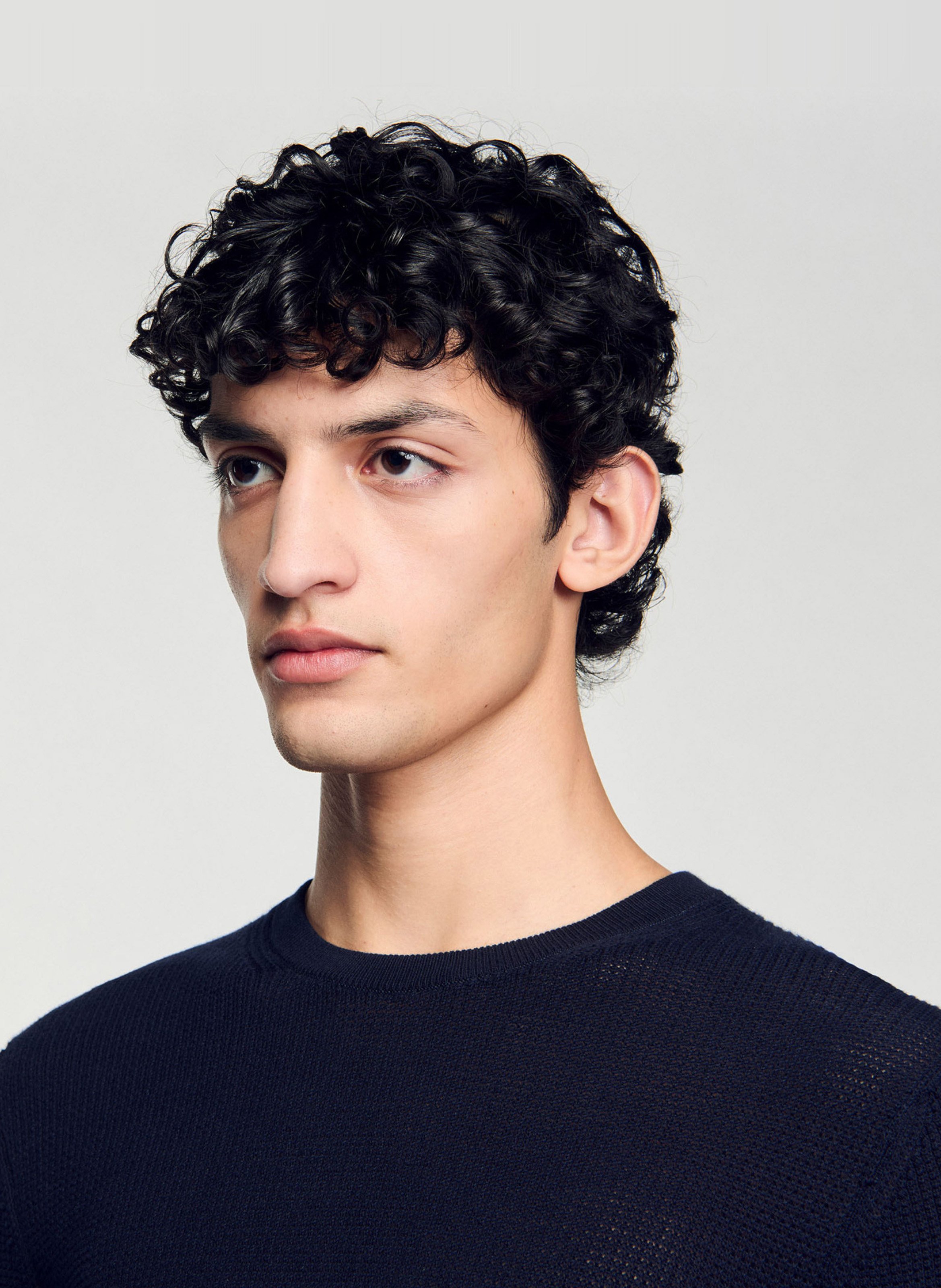 Gebreide trui met textuur SANDRO Blauw