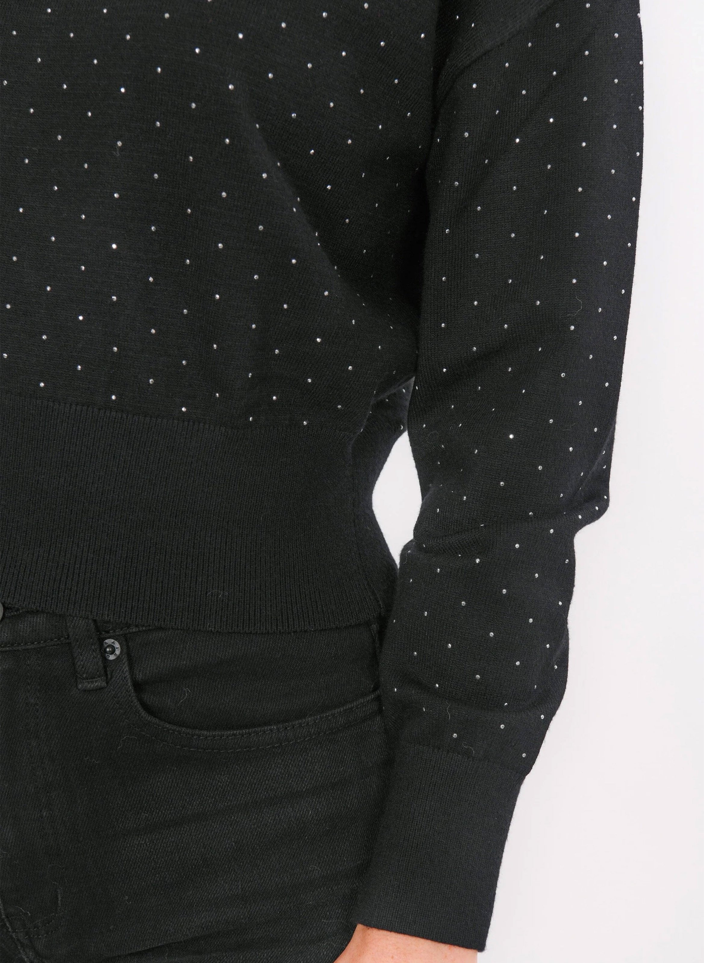 Pull oversize court col rond  KOOKAI Noir