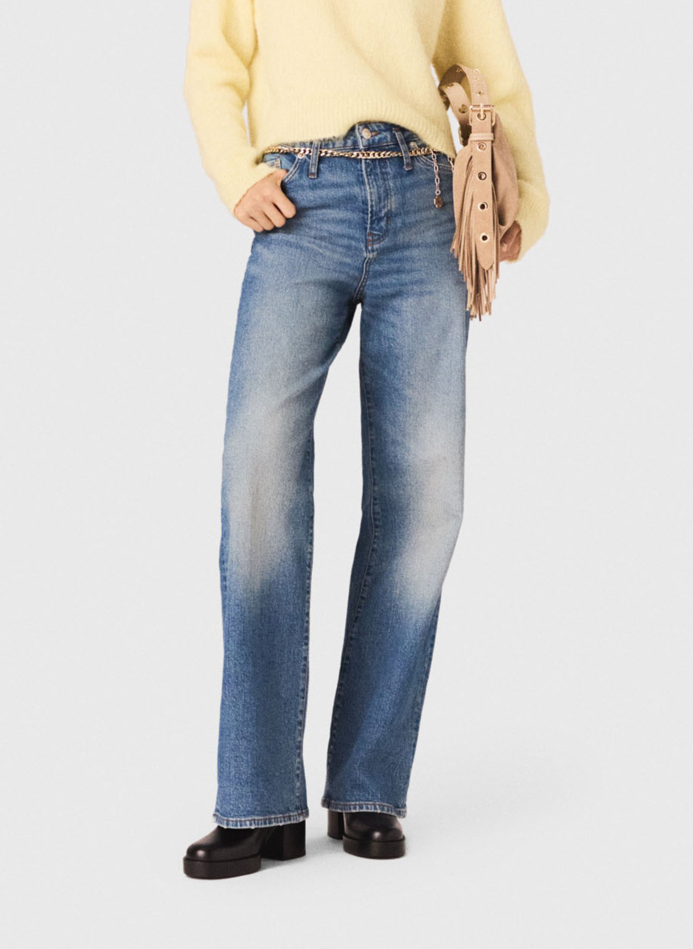 Wijde jeans van katoendenim MAJE Blauw