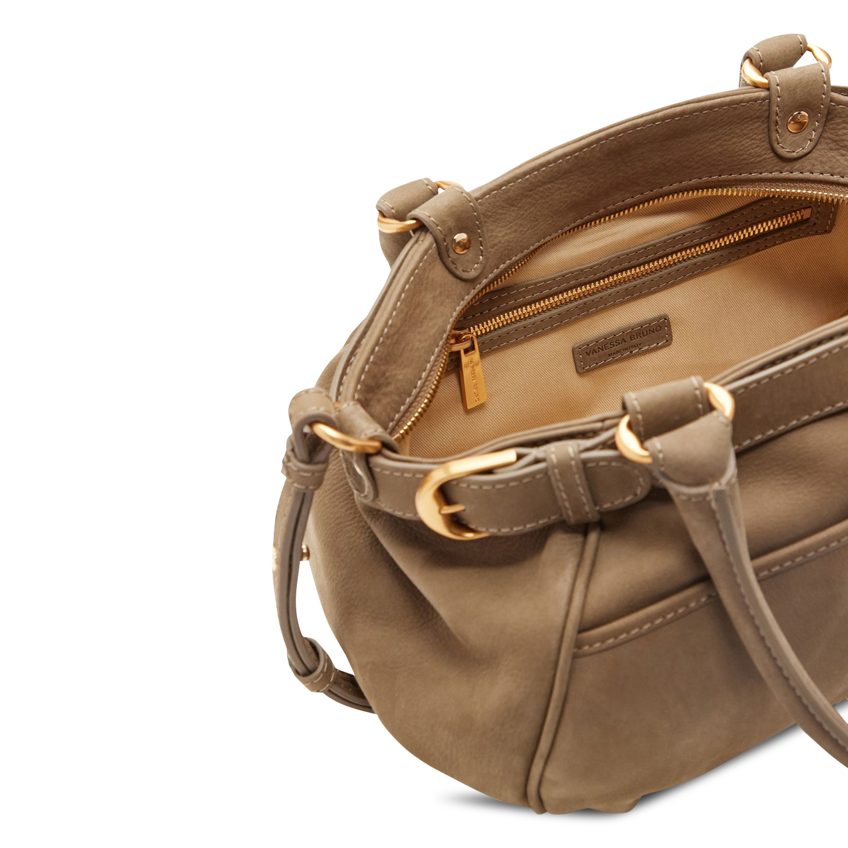 Leather handbag VANESSA BRUNO Grey