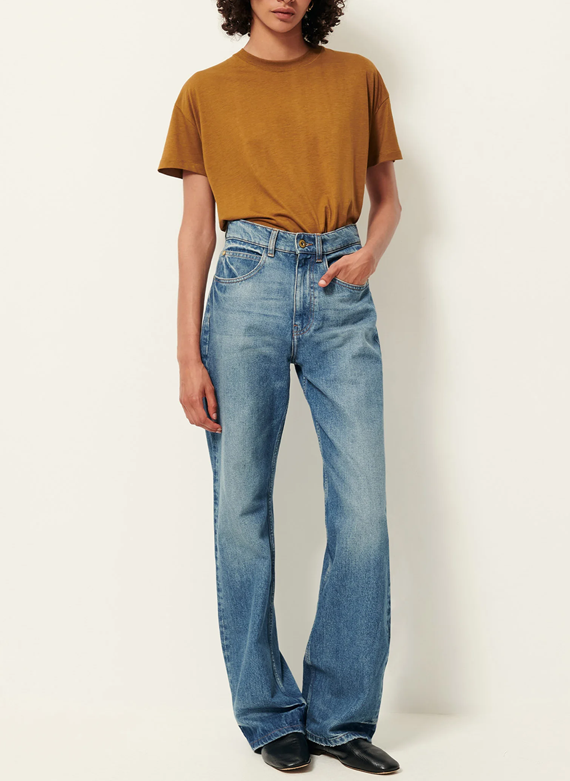 Tee-shirt oversize col rond SESSUN Marron