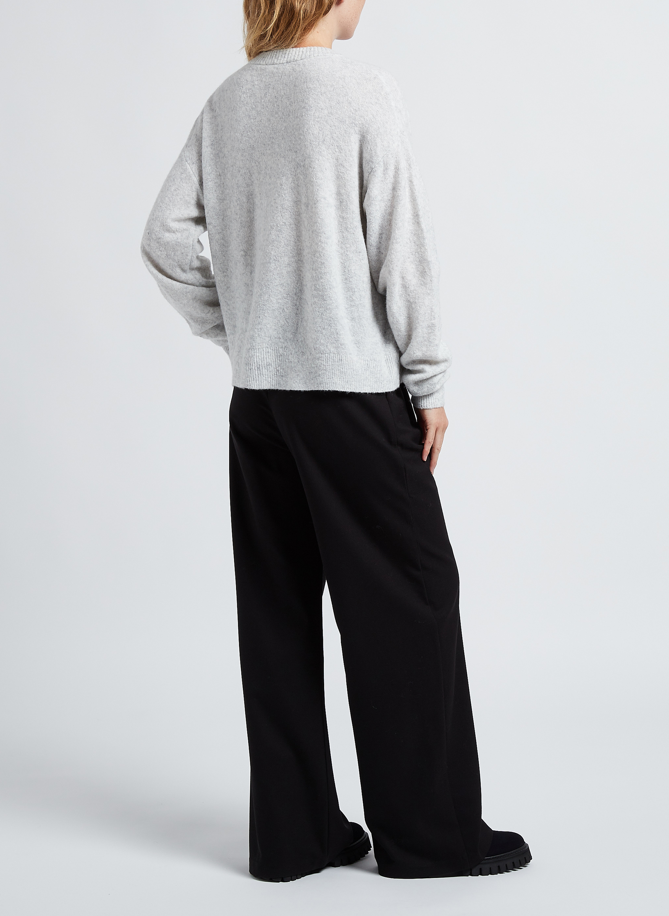 Geknöpfte Strickjacke mit Rundhalskragen AMERICAN VINTAGE Grau