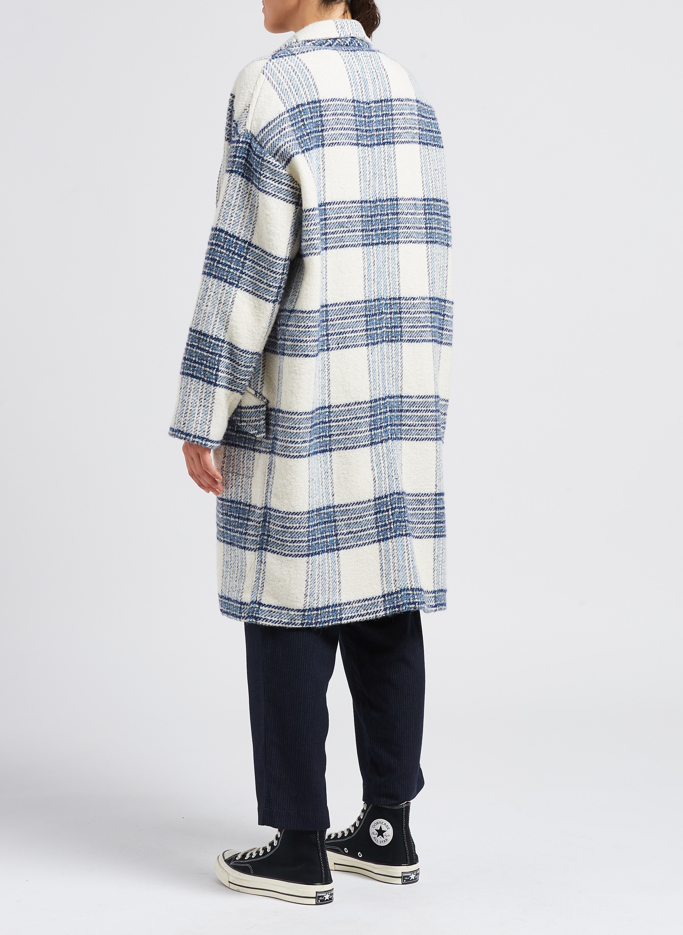 Manteau long ample à col tailleur en laine mélangée BELLEROSE Vert