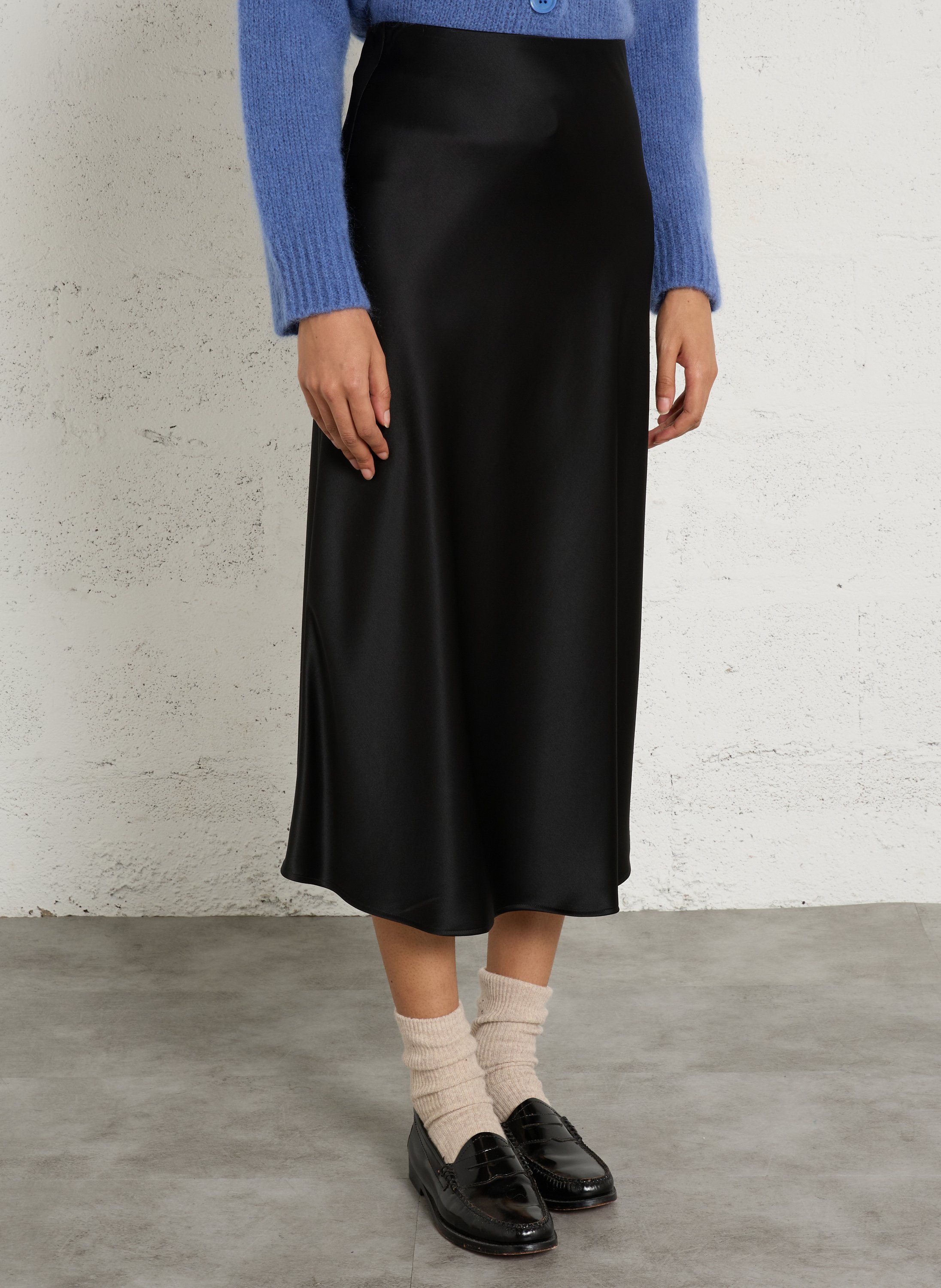 Halflange, glanzende rok MAISON 123