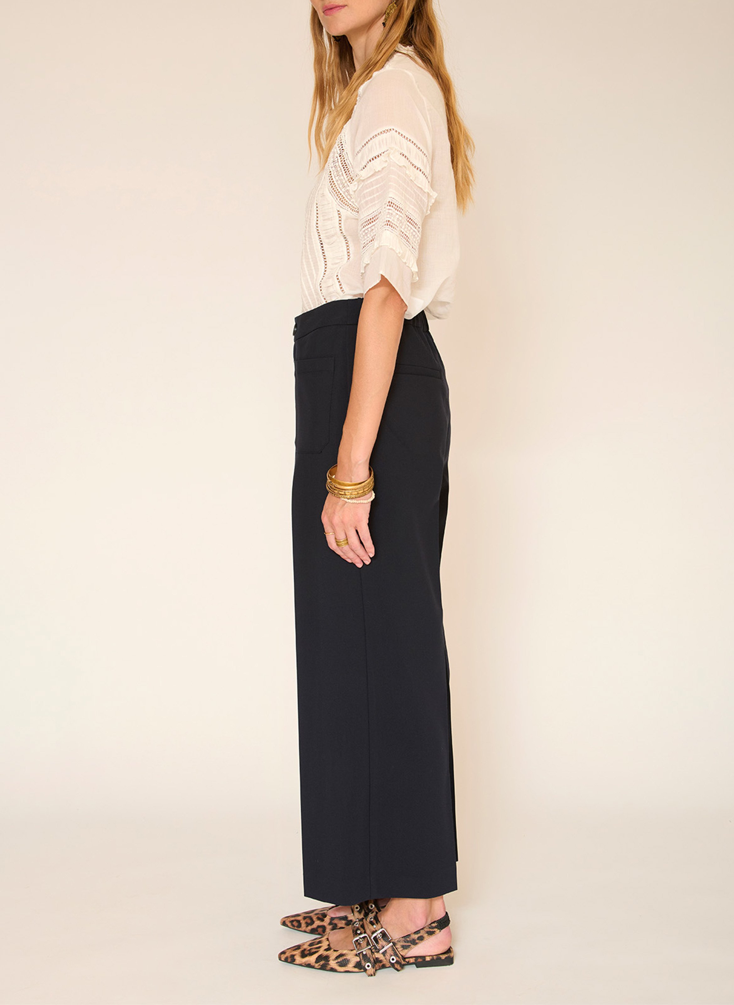 Weit geschnittene Hose MKT Blau