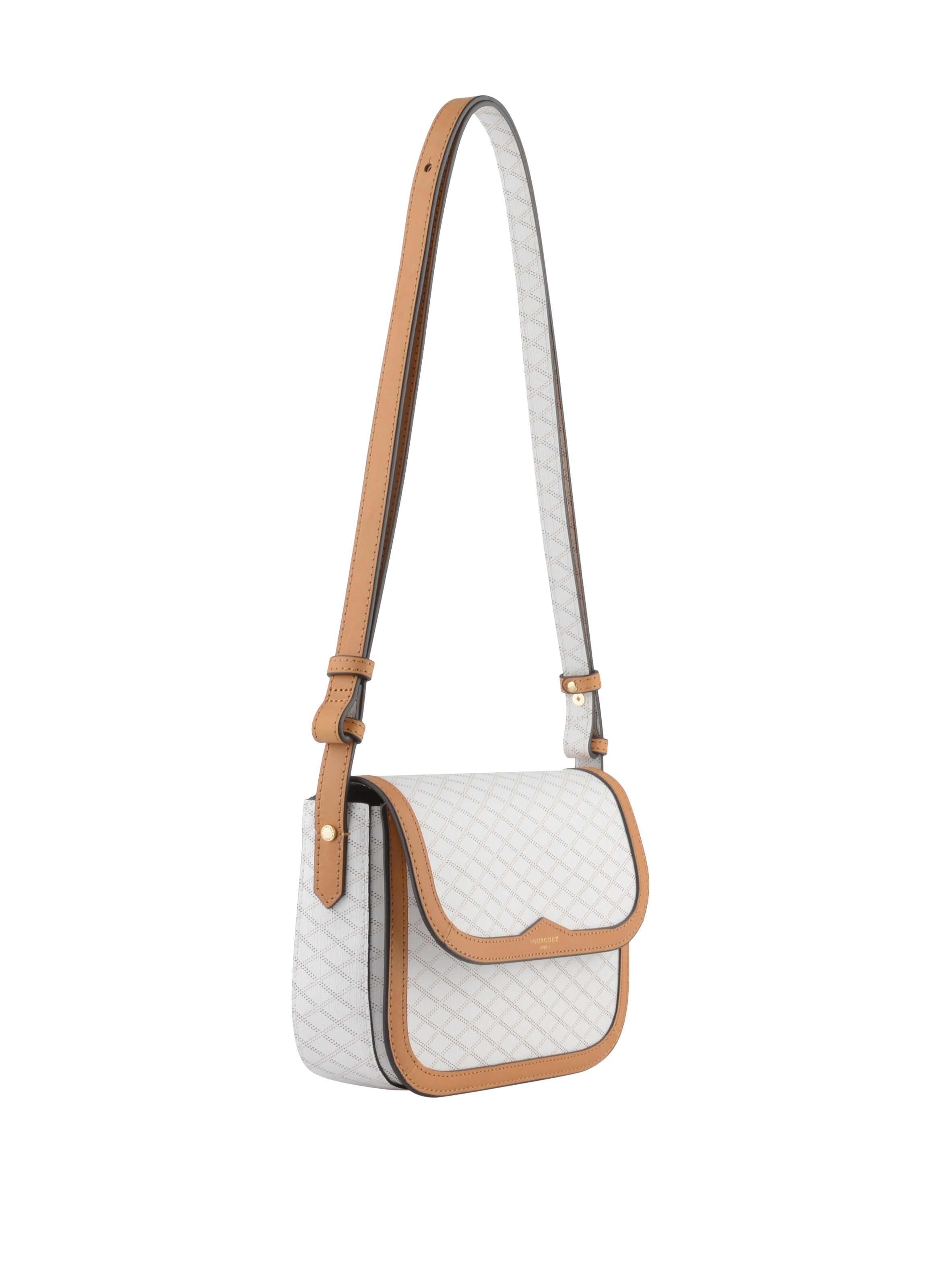 Coated canvas shoulder bag POURCHET White