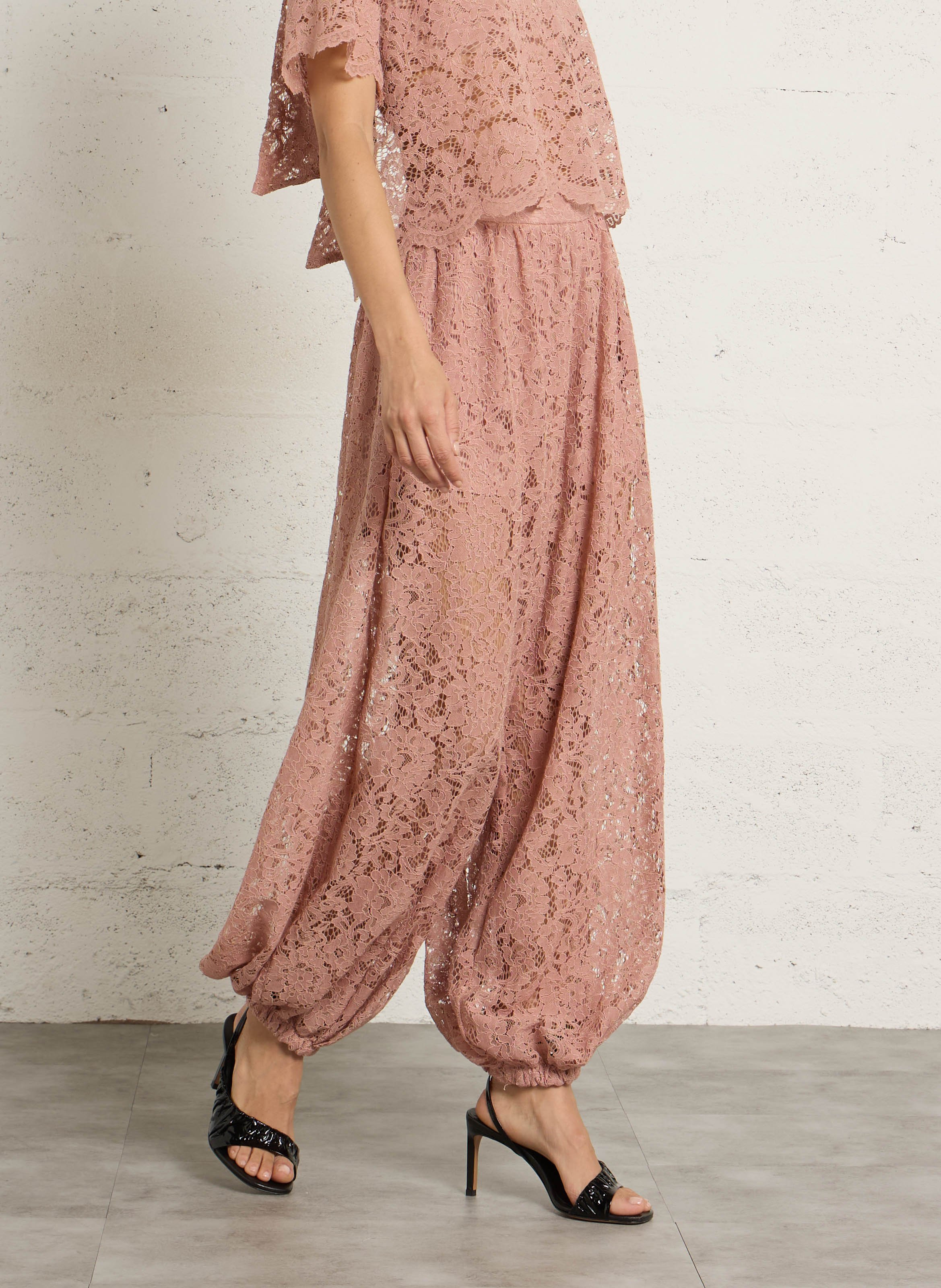 Pantalon bouffant en dentelle IMPERIAL Rose