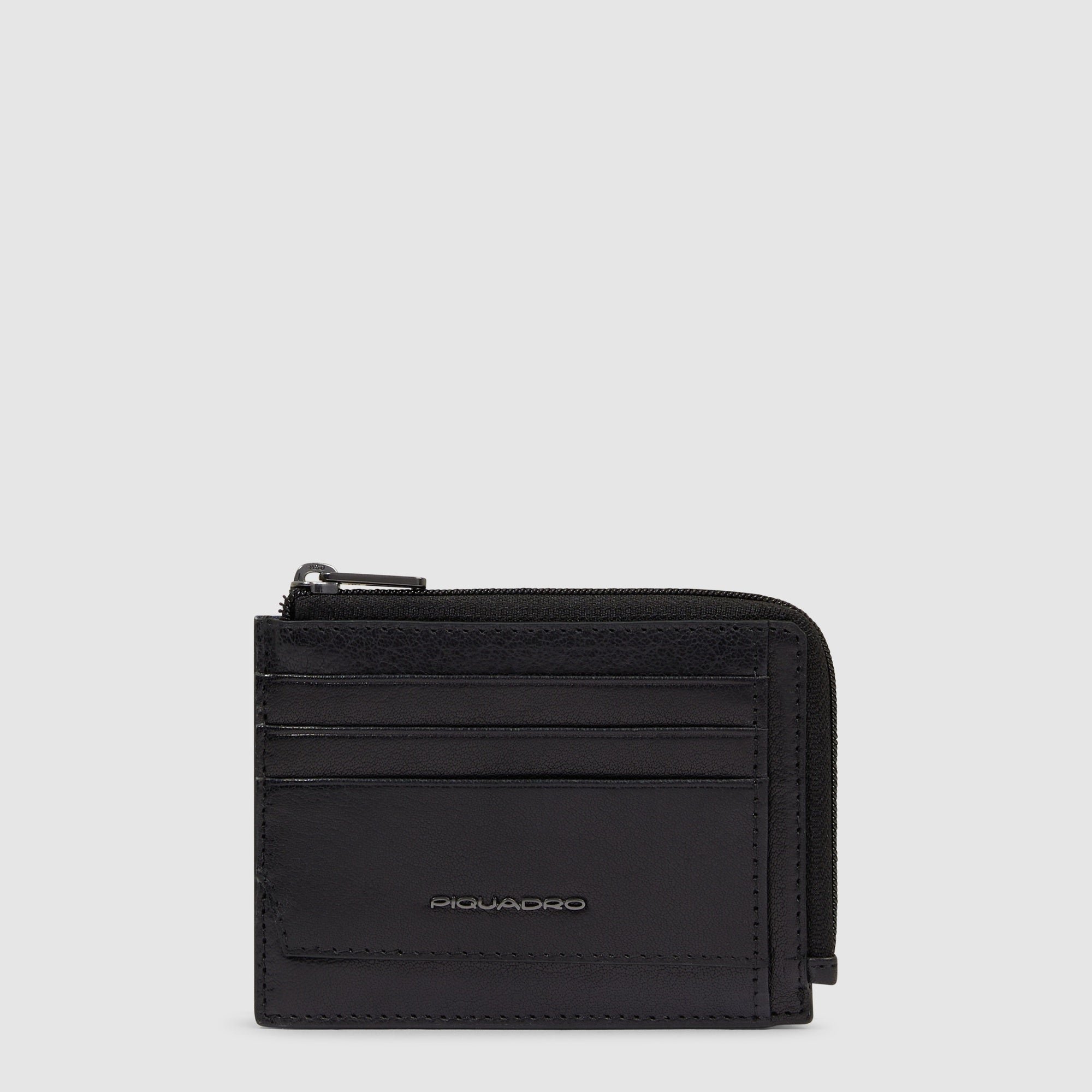 Leather coin purse PIQUADRO Black
