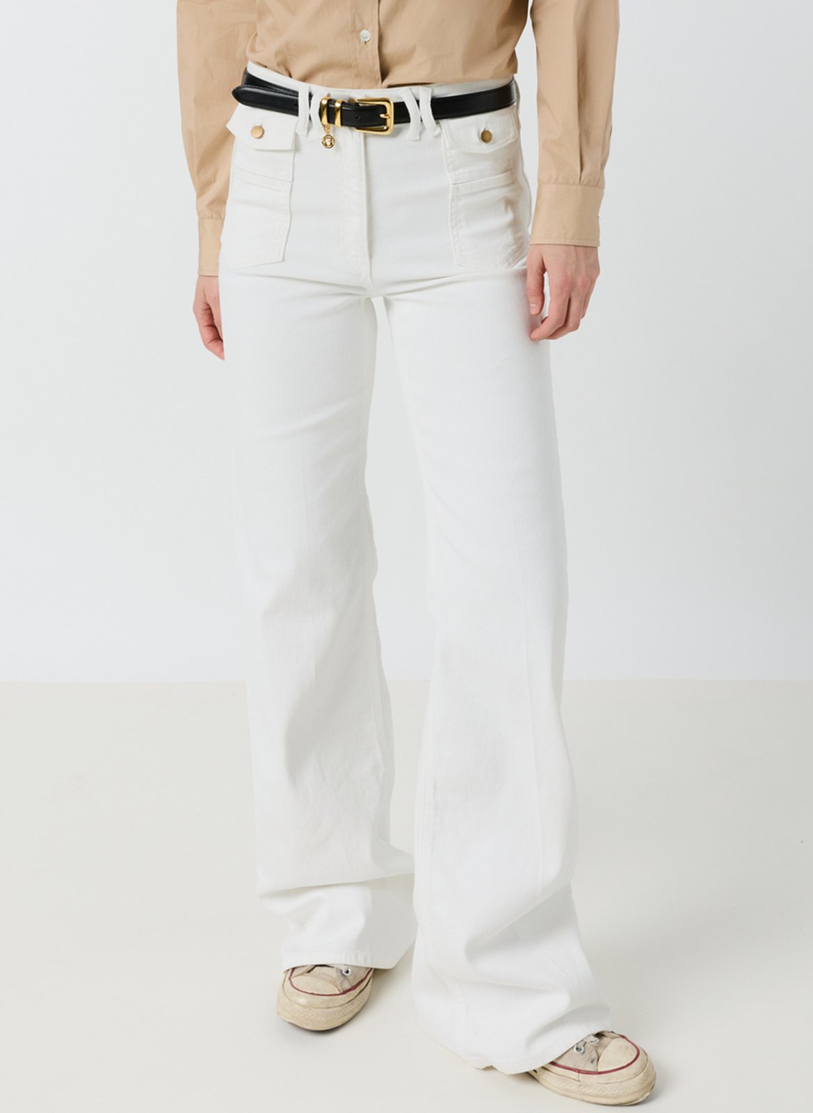 Rechte jeans met hoge taille - katoenblend GERARD DAREL Wit