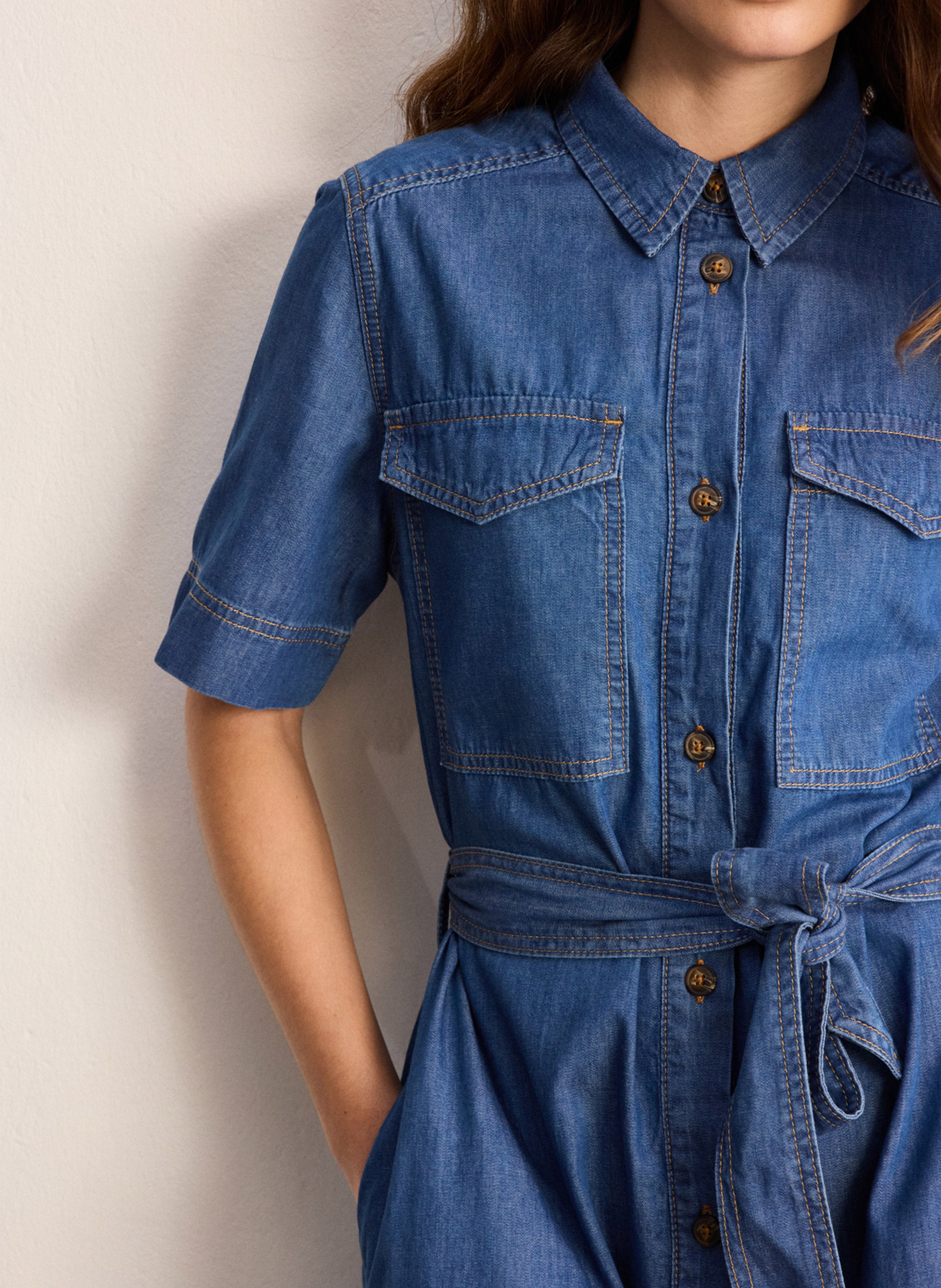 Hemdblusenkleid - aus Denim PABLO Blau