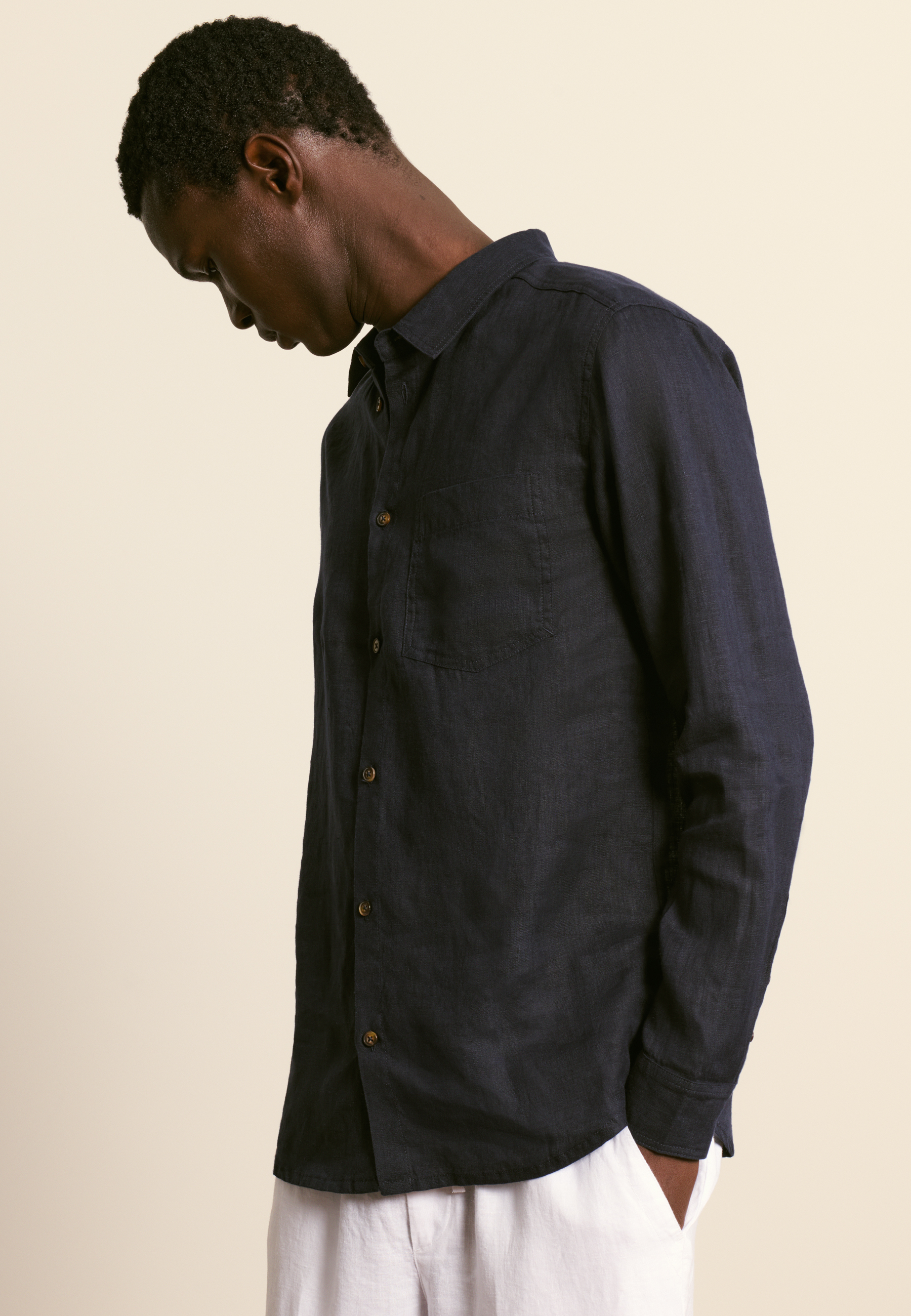 Chemise en lin MAISON MONTAGUT Bleu