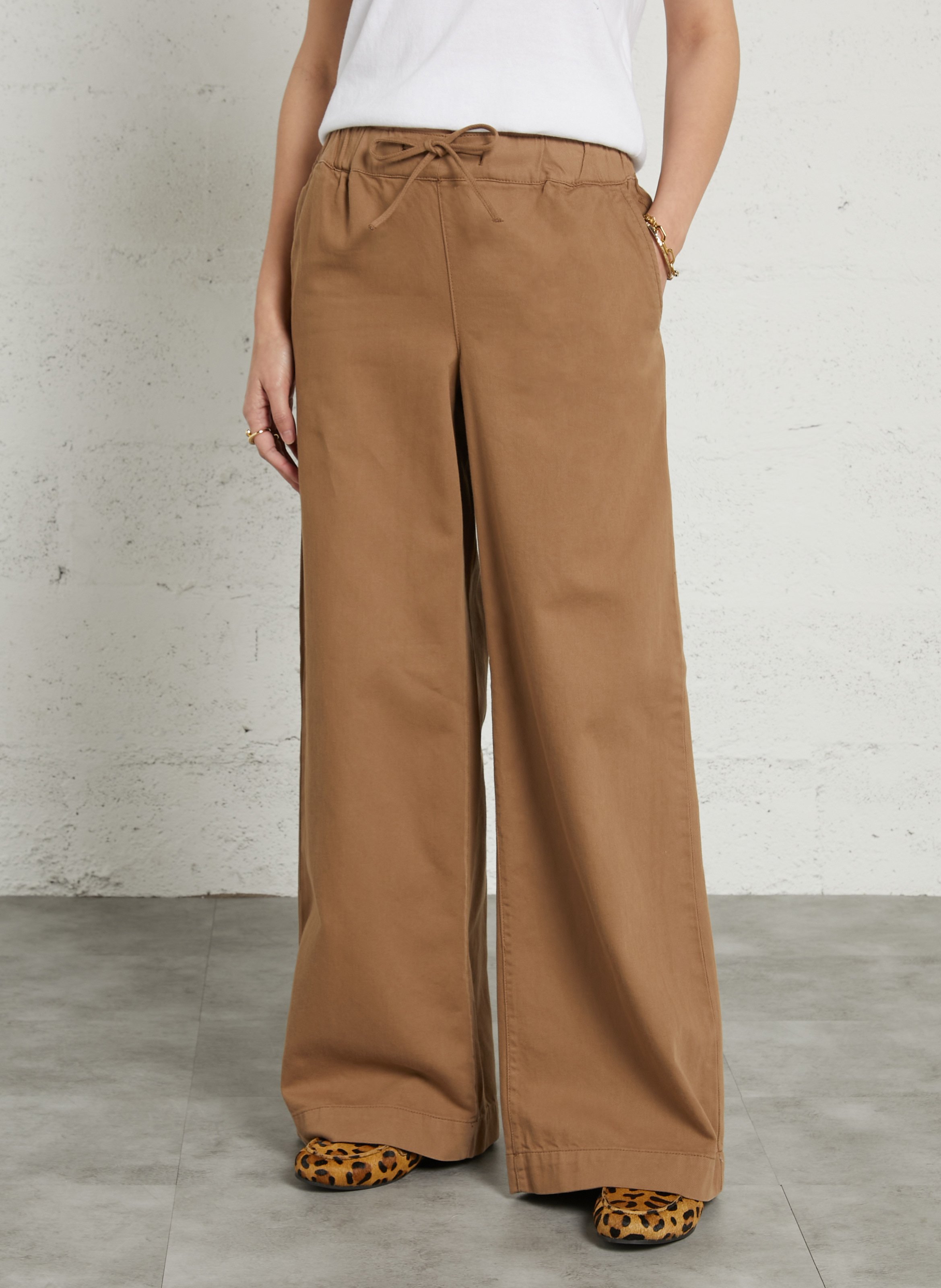 Wide cotton trousers  MAISON 123 Brown