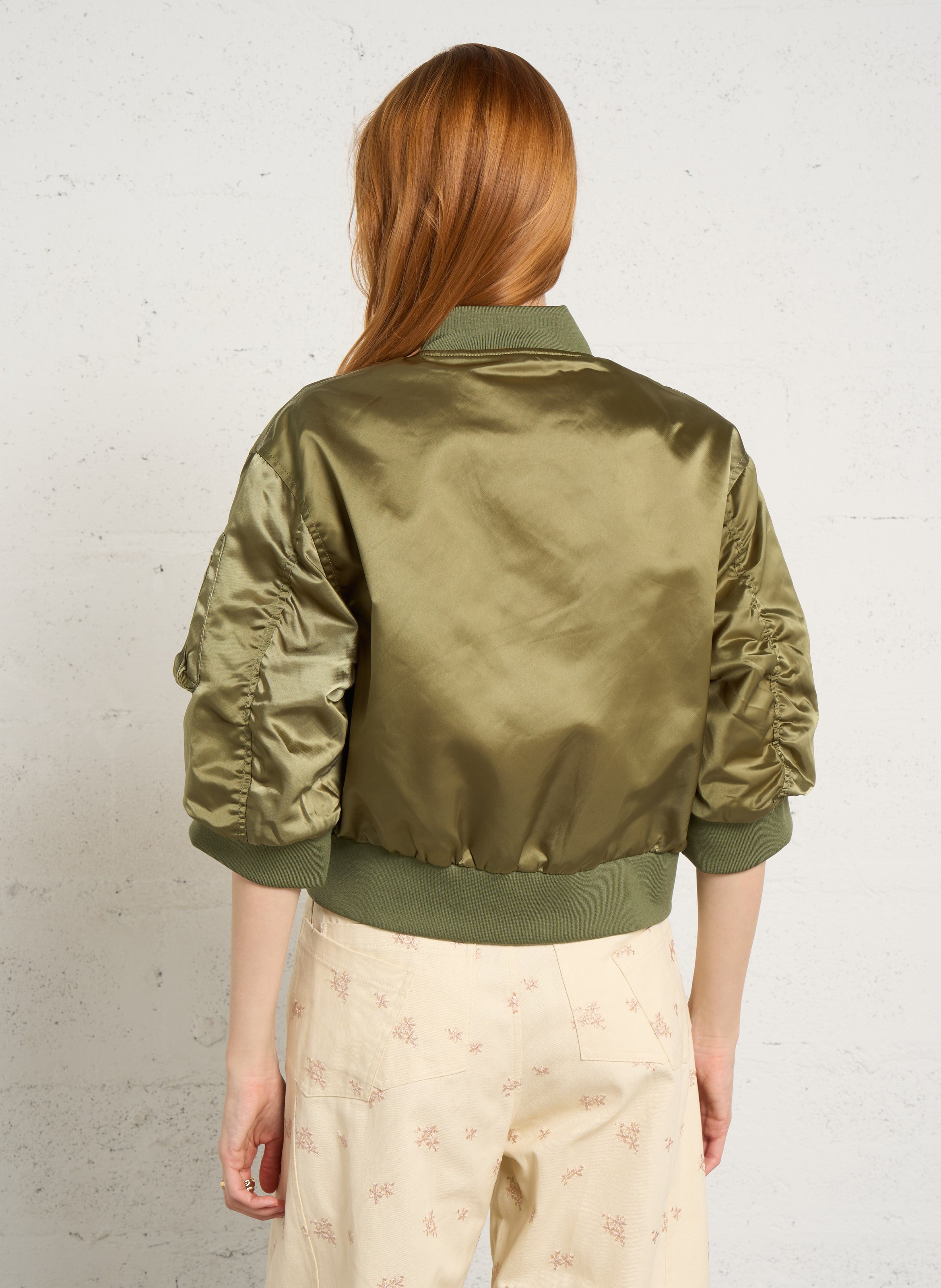 Rechte bomberjack met teddy kraag BOMBERS ORIGINAL Kaki