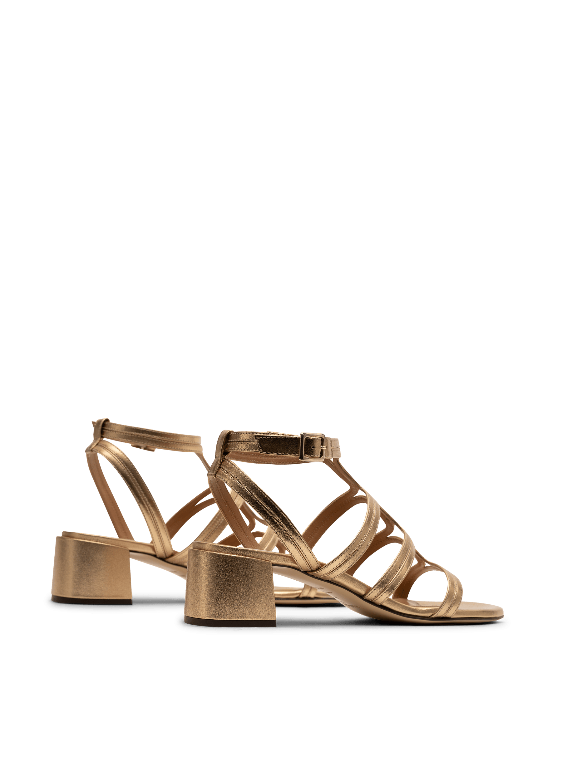 Sandales en cuir nappa or PARALLELE PARIS Doré