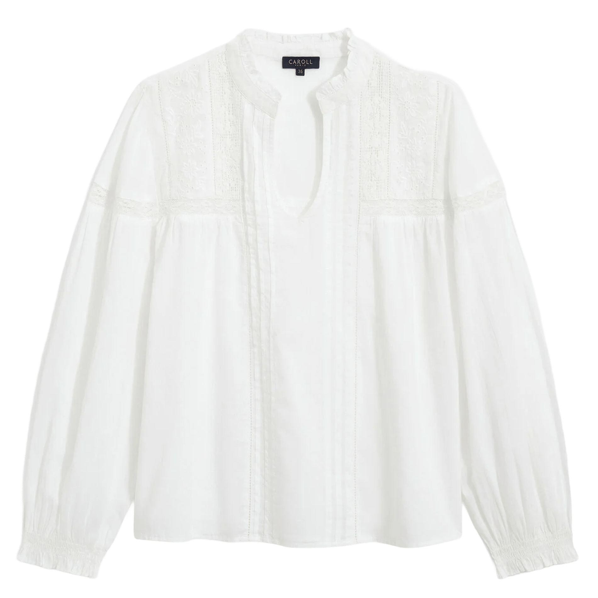 Blouse ample en coton CAROLL Blanc