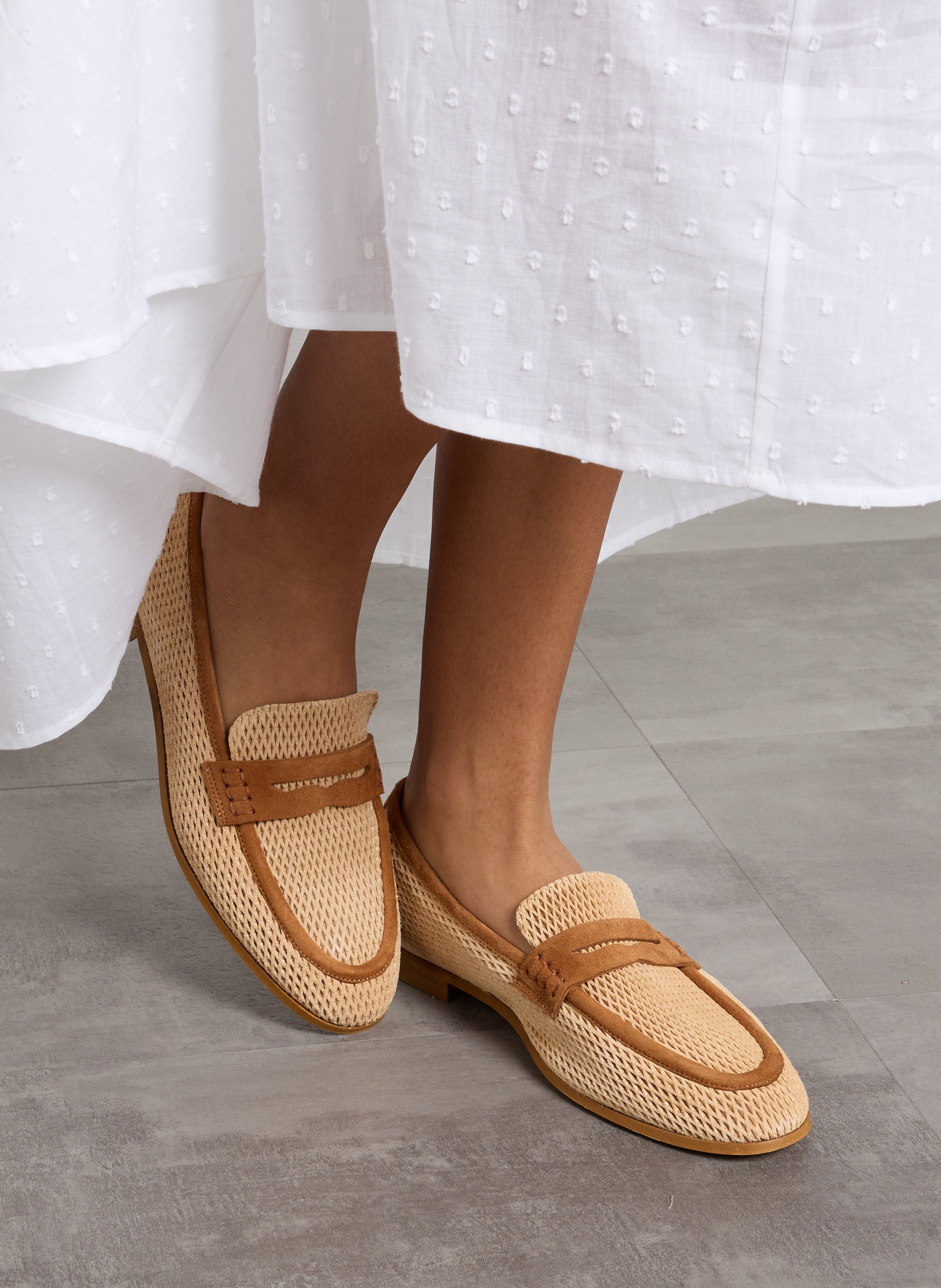 Mocassins en cuir REQINS Beige